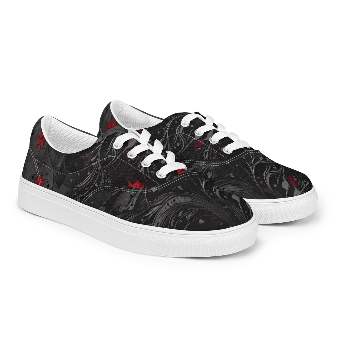 Men’s lace-up canvas shoes - Crimson Shadows