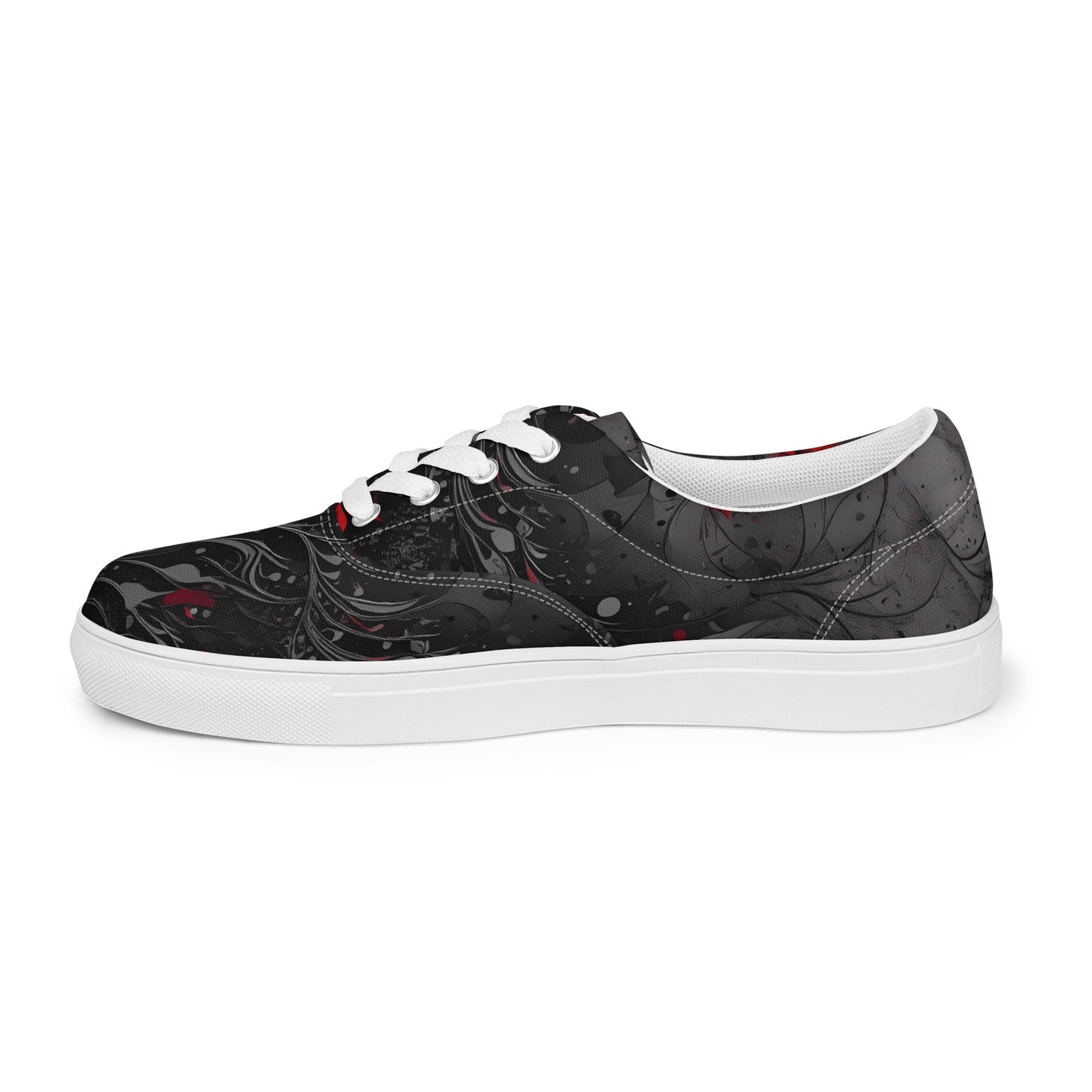 Men’s lace-up canvas shoes - Crimson Shadows