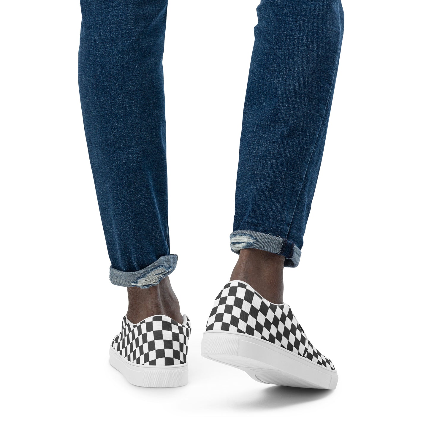 Men’s slip-on canvas shoes - Black & White Check