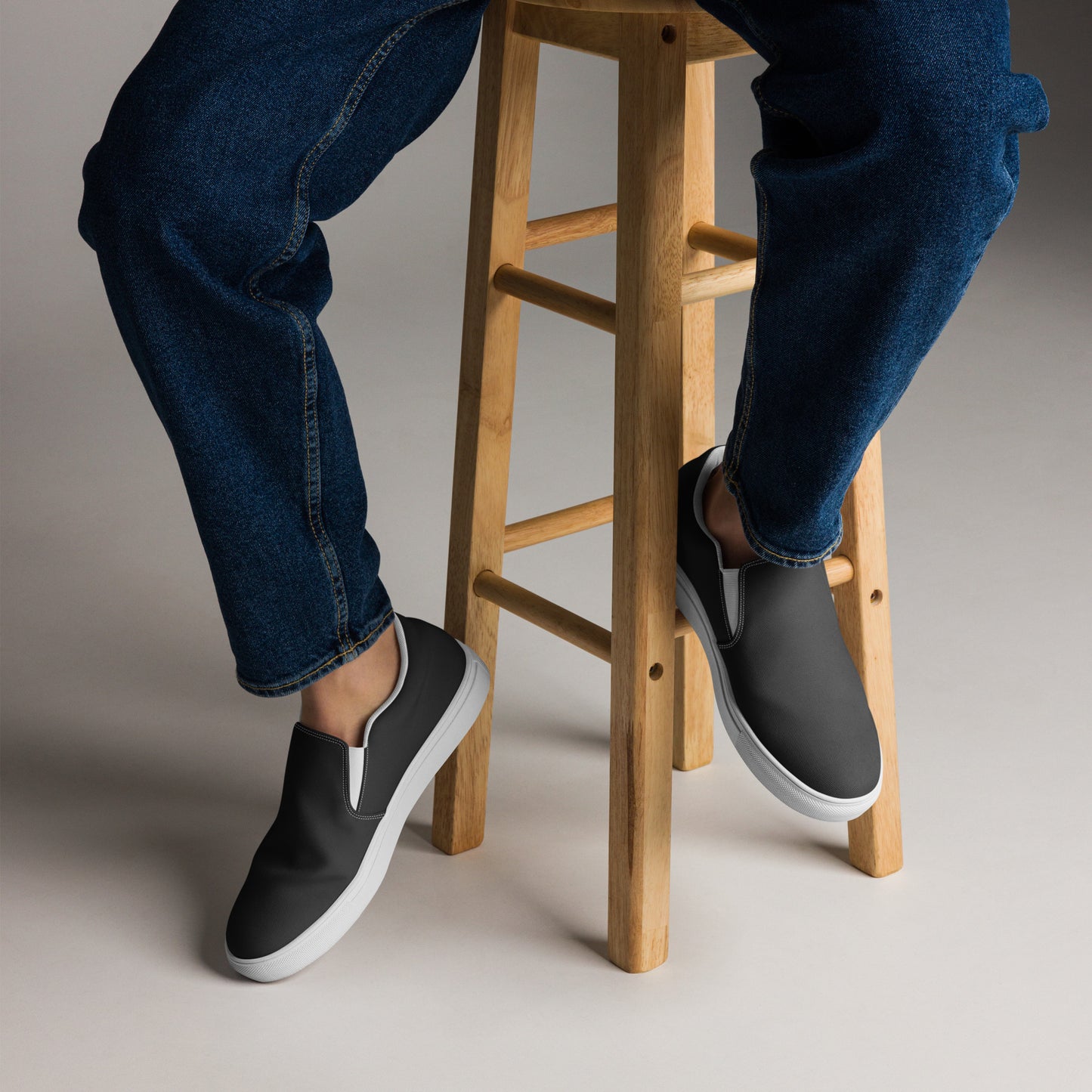 Men’s slip-on canvas shoes - Charcoal Black
