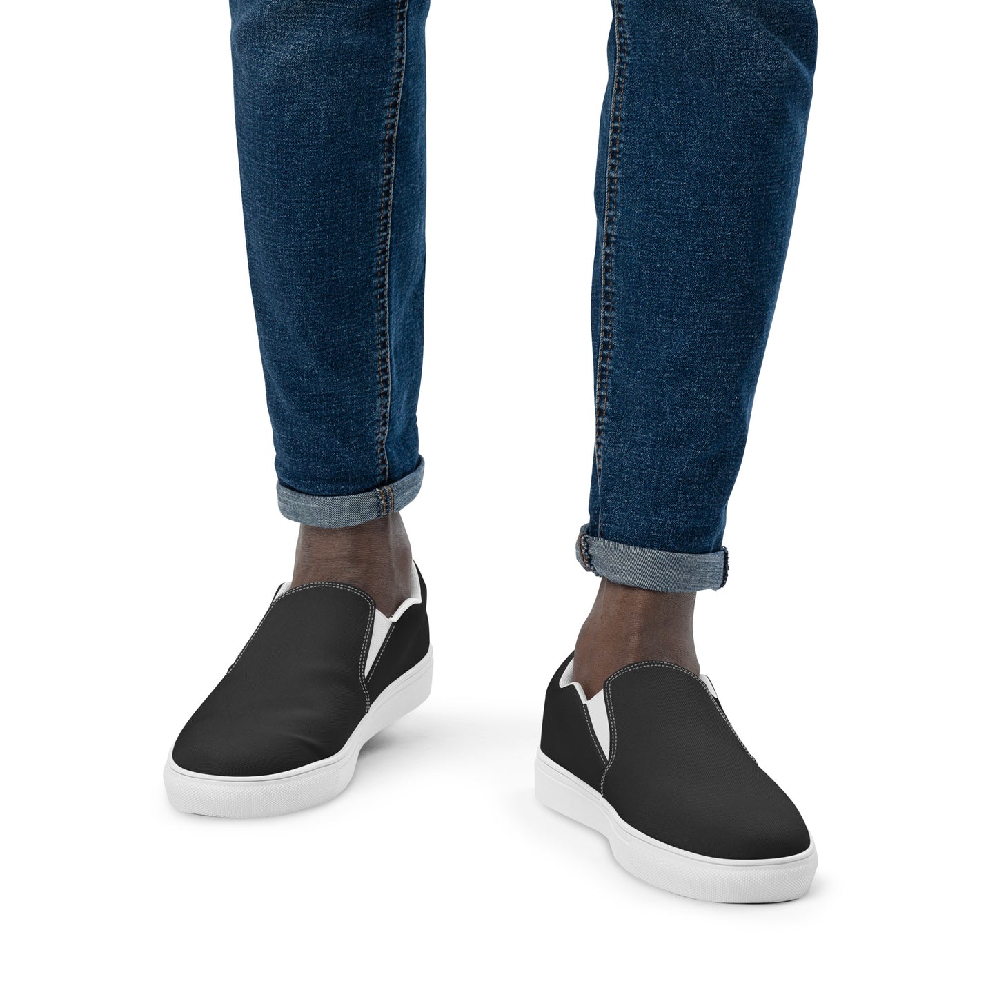 Men’s slip-on canvas shoes - Charcoal Black