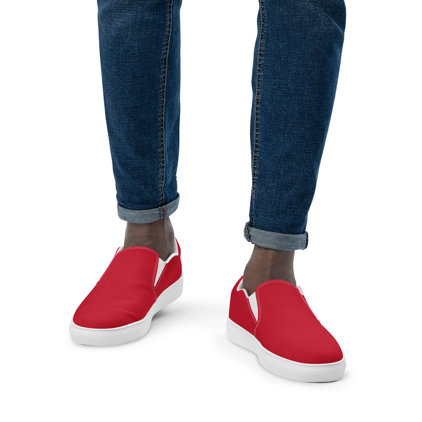 Men’s slip-on canvas shoes - Firebrick Red