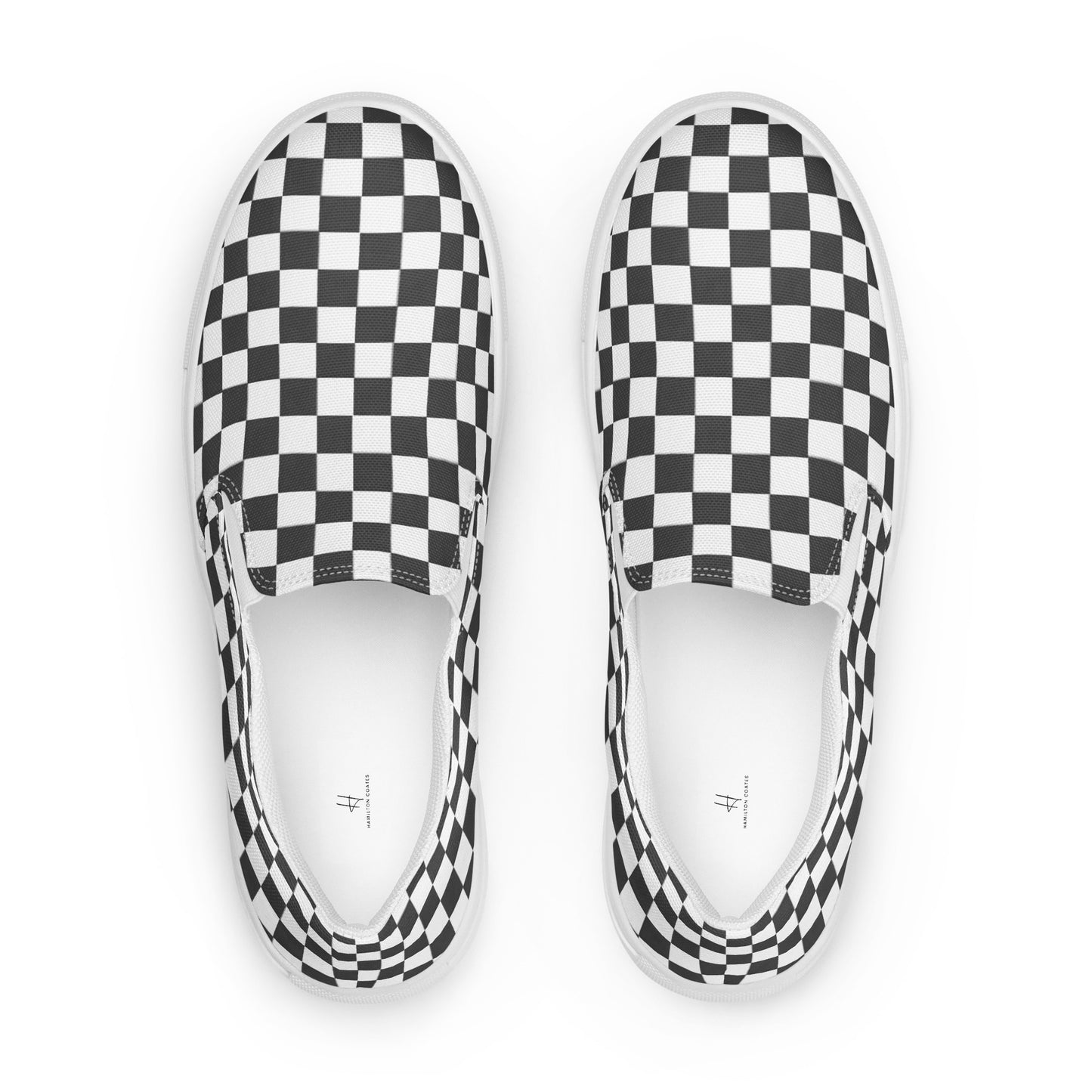 Men’s slip-on canvas shoes - Black & White Check