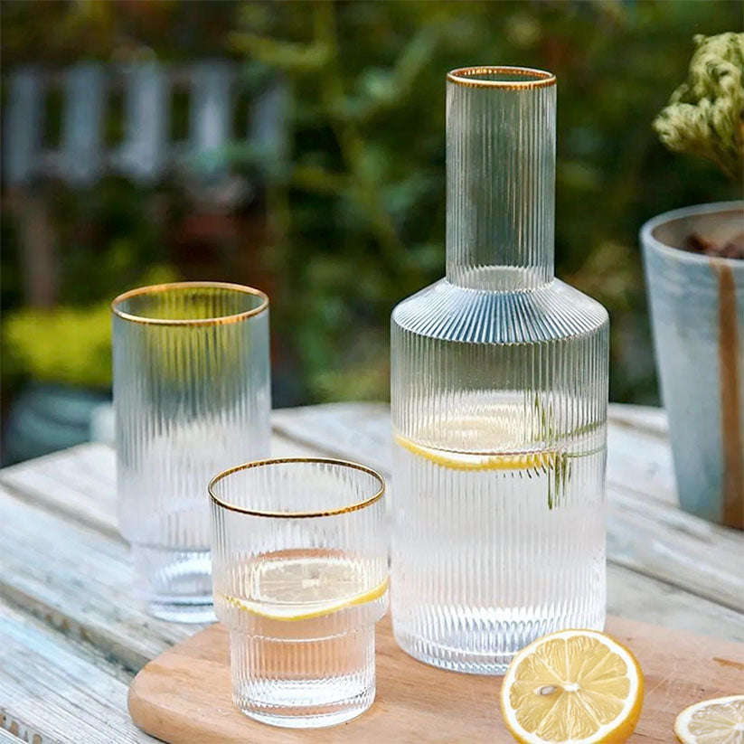 Retro Ripple Glass Carafe