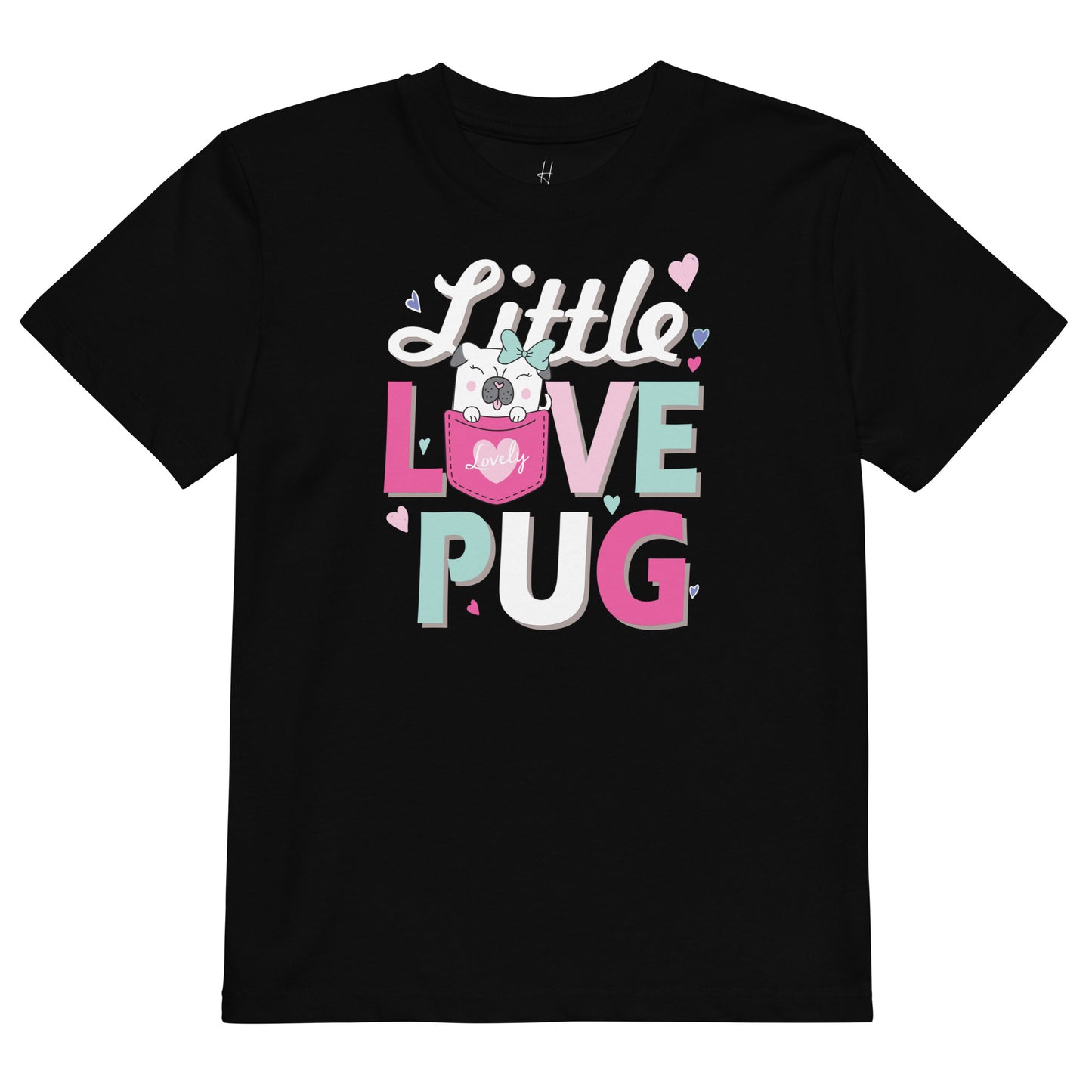 Organic cotton kids t-shirt - Little Love Pug