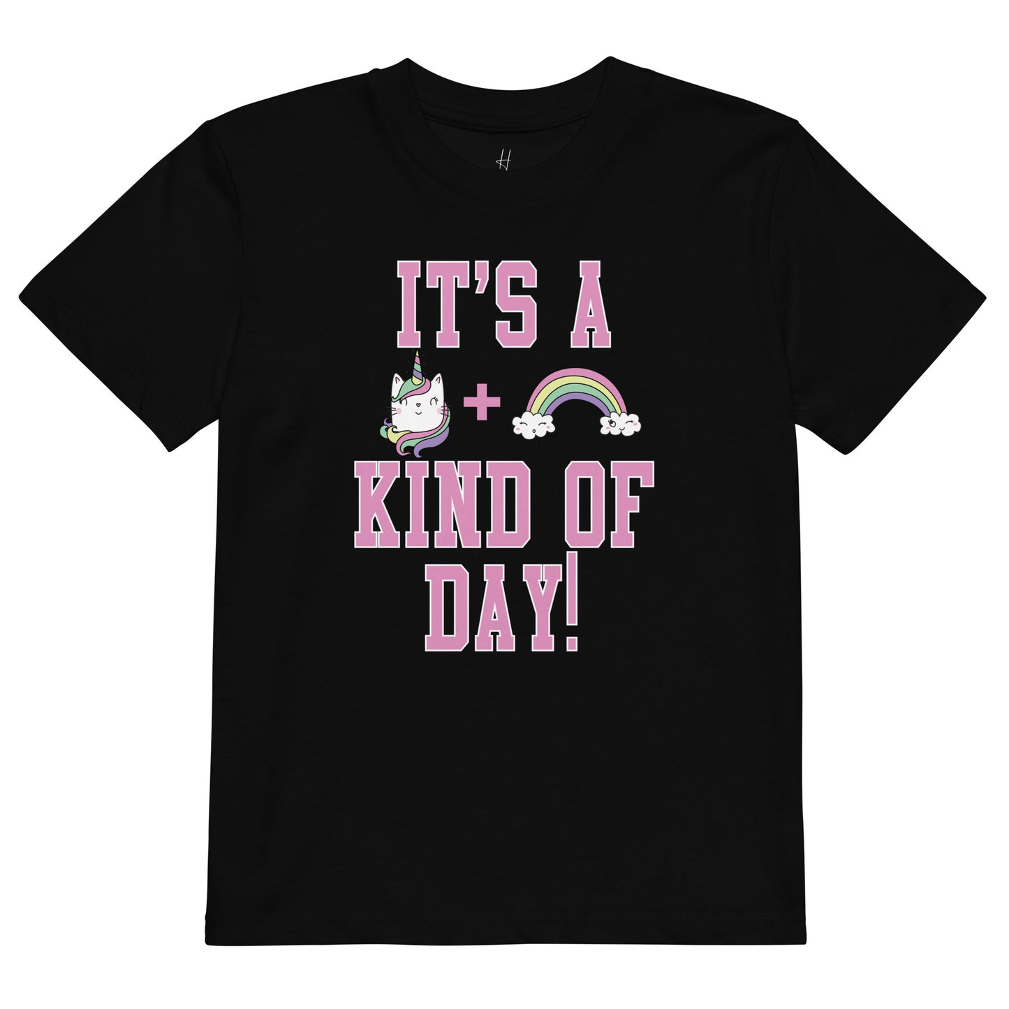 Organic cotton kids t-shirt - Unicorn Cats & Rainbows