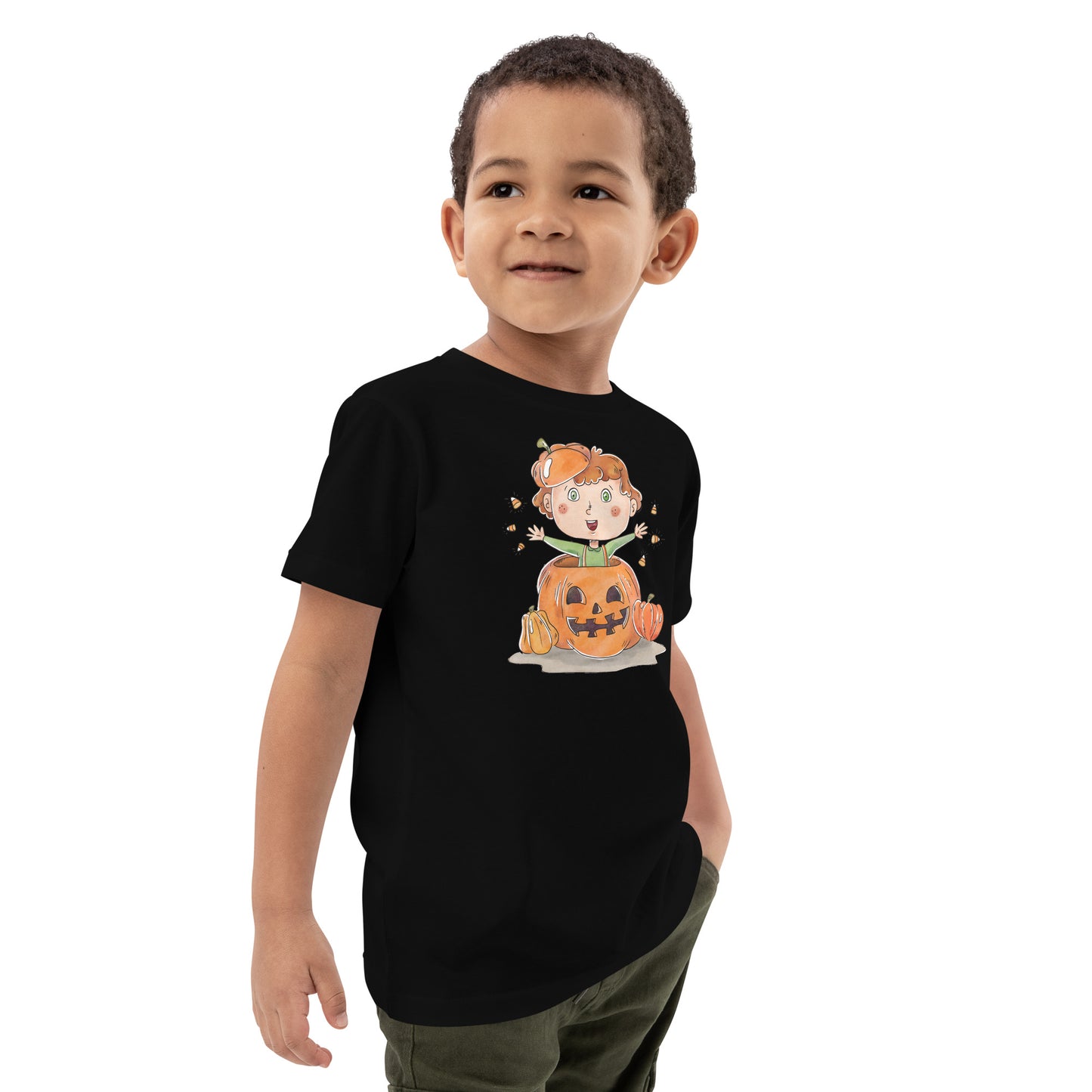 Organic cotton kids t-shirt - Jack in a Pumpkin