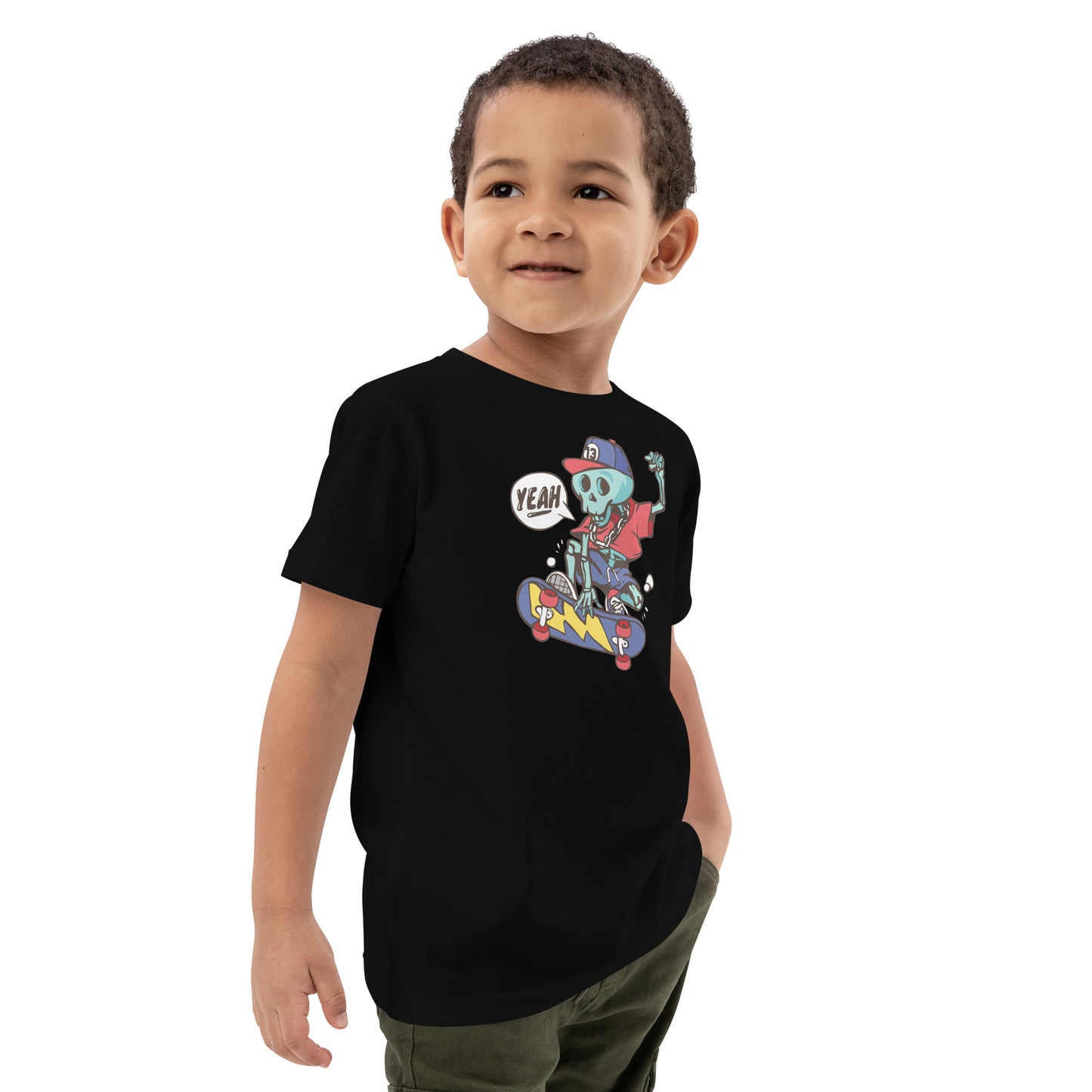 Organic cotton kids t-shirt - Skeleton Skater