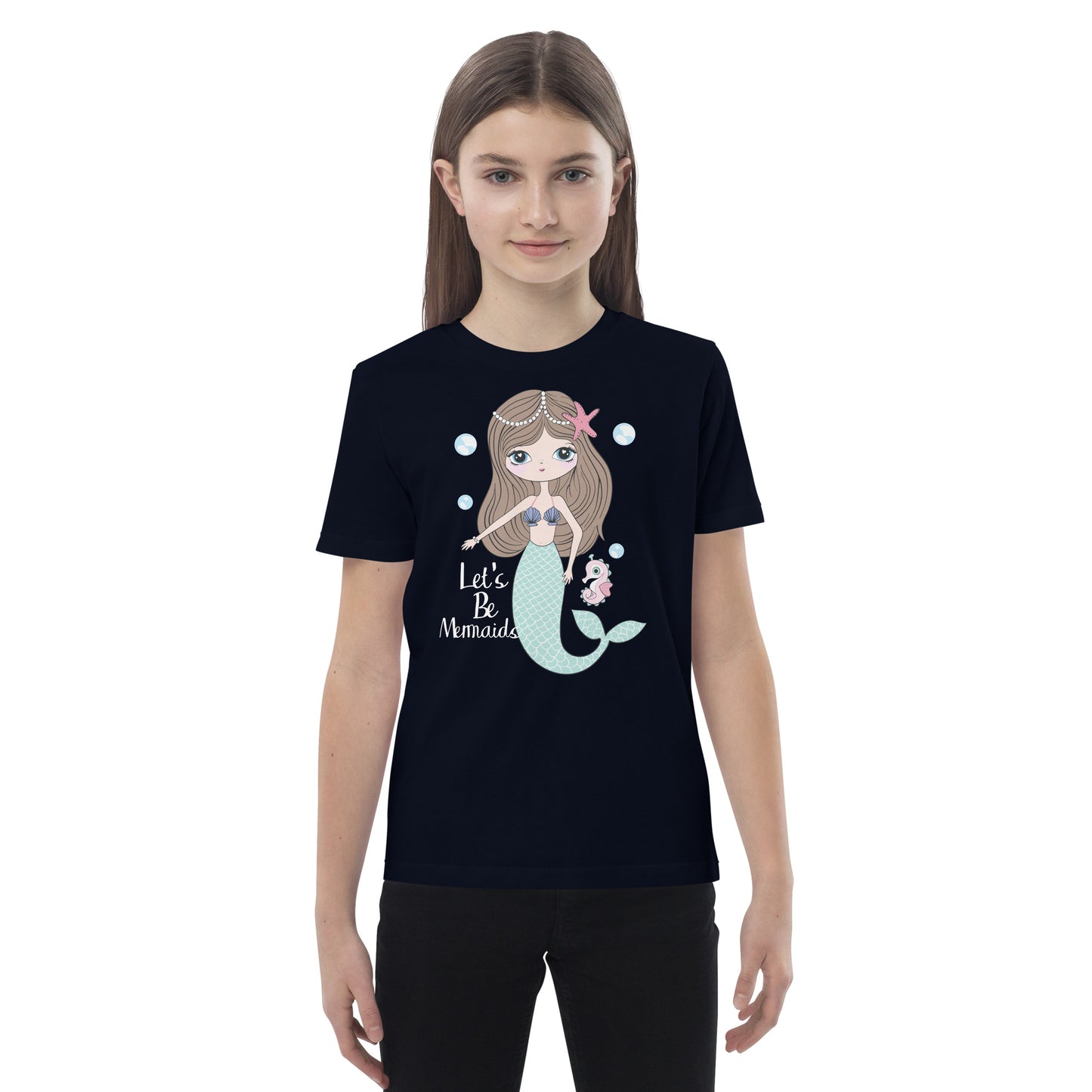 Organic cotton kids t-shirt - Let's be Mermaids