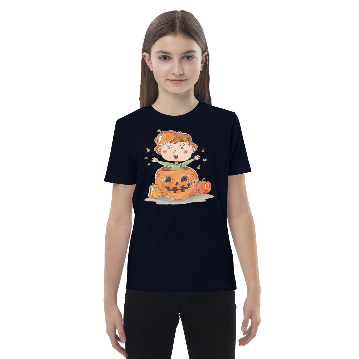 Organic cotton kids t-shirt - Jack in a Pumpkin