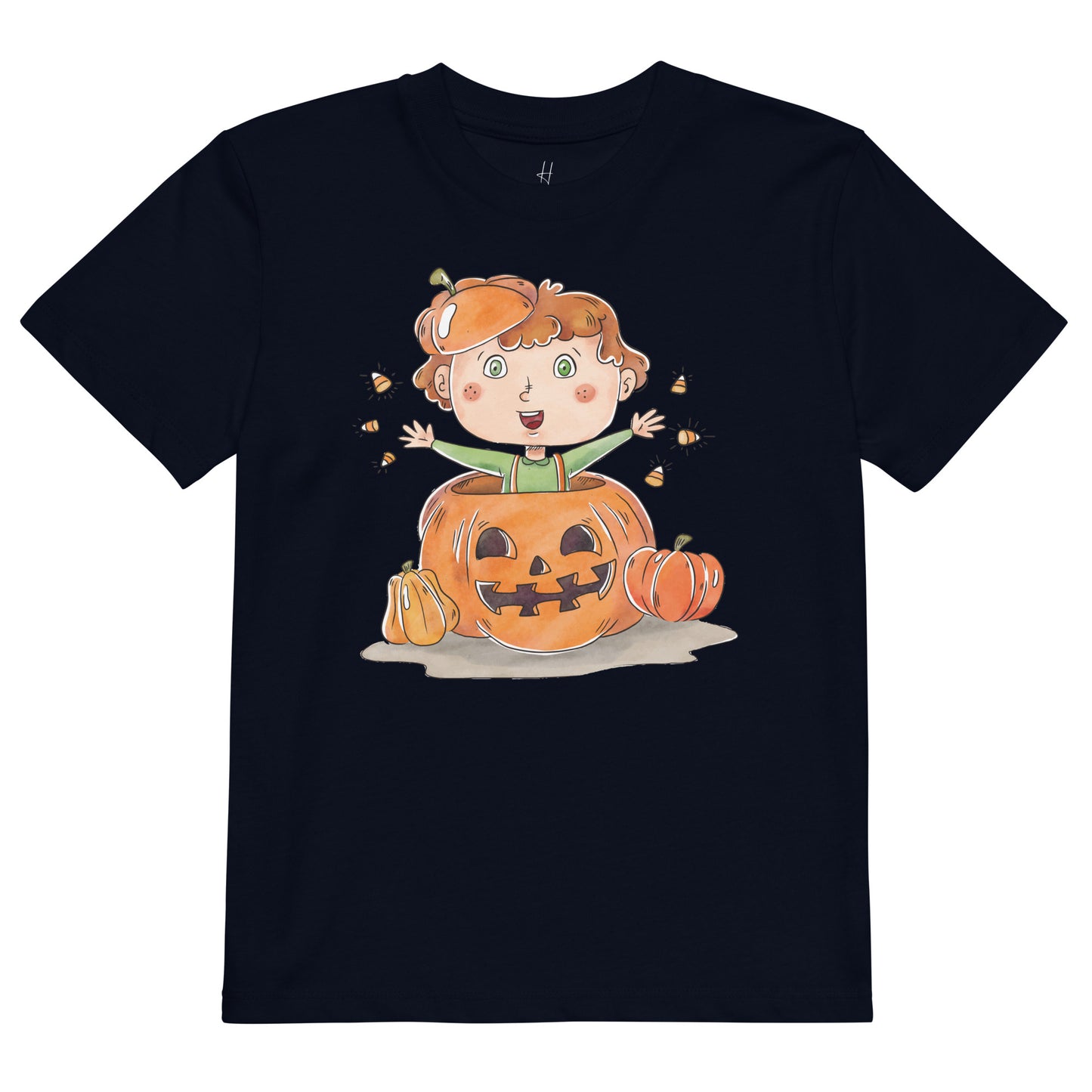 Organic cotton kids t-shirt - Jack in a Pumpkin
