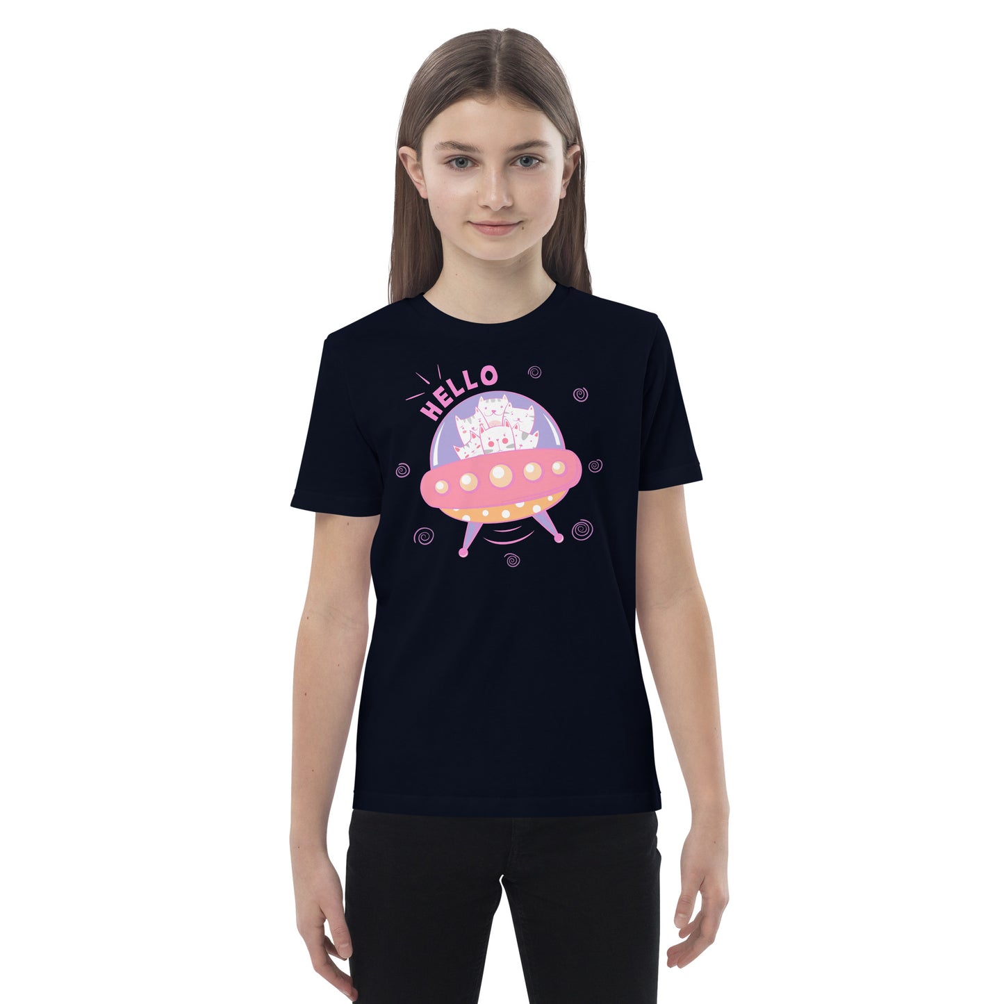 Organic cotton kids t-shirt - Space Cats