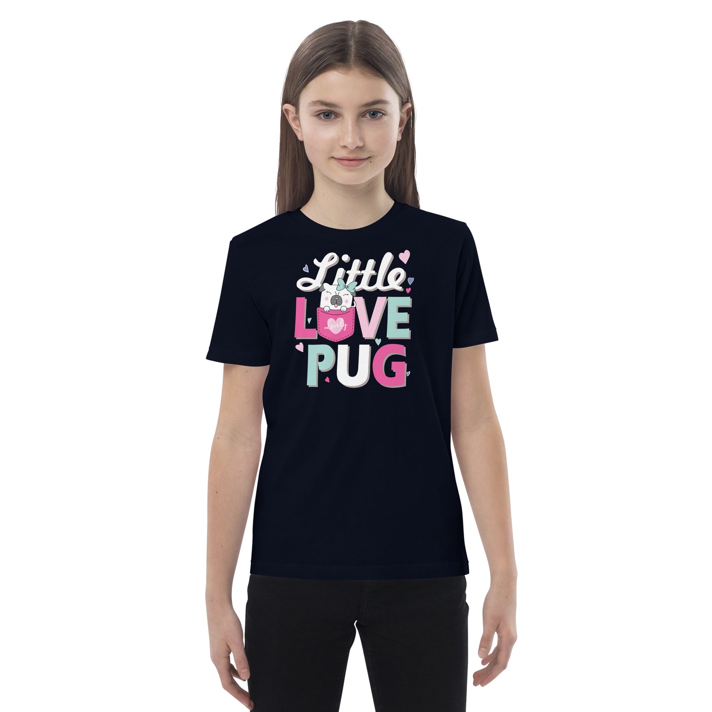 Organic cotton kids t-shirt - Little Love Pug