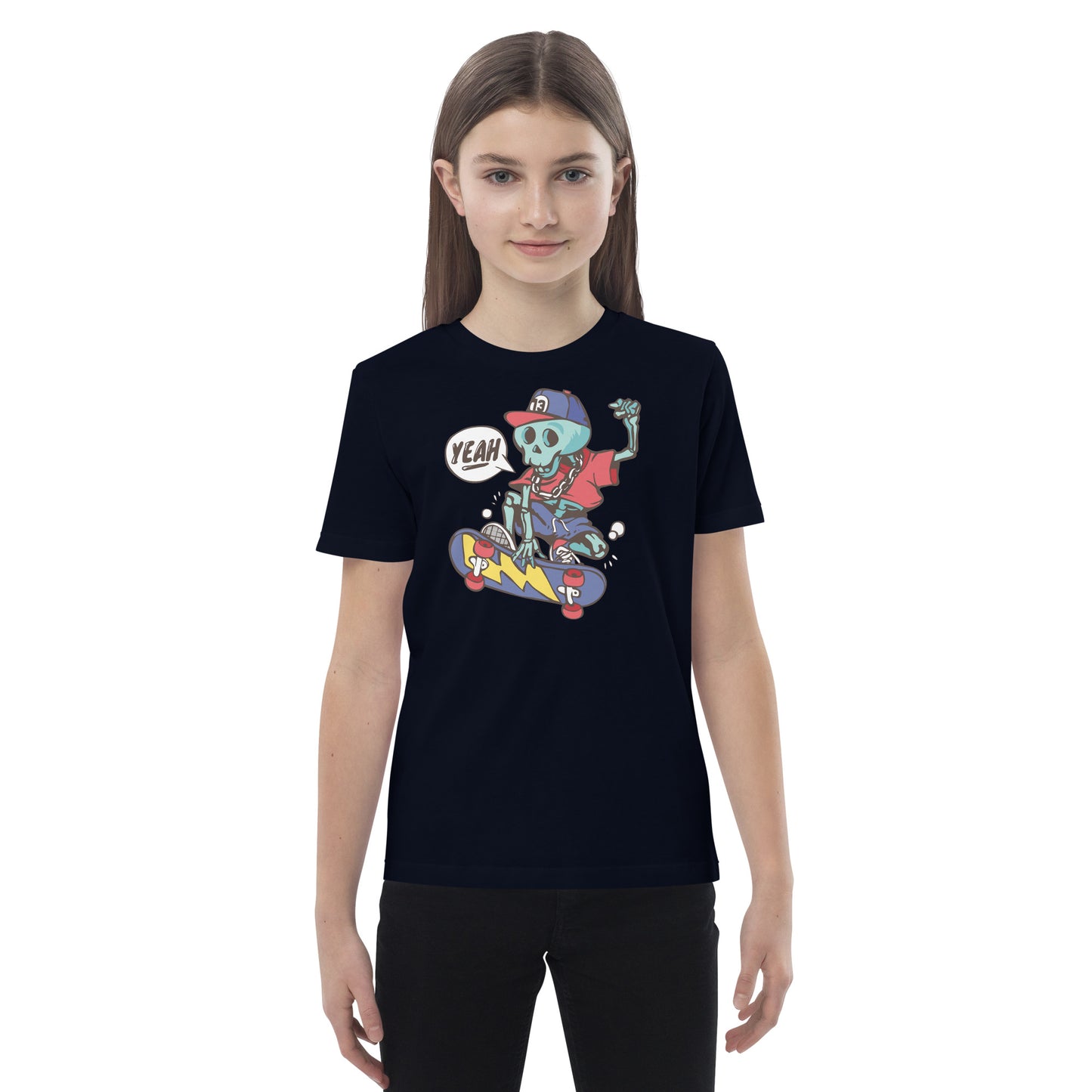 Organic cotton kids t-shirt - Skeleton Skater