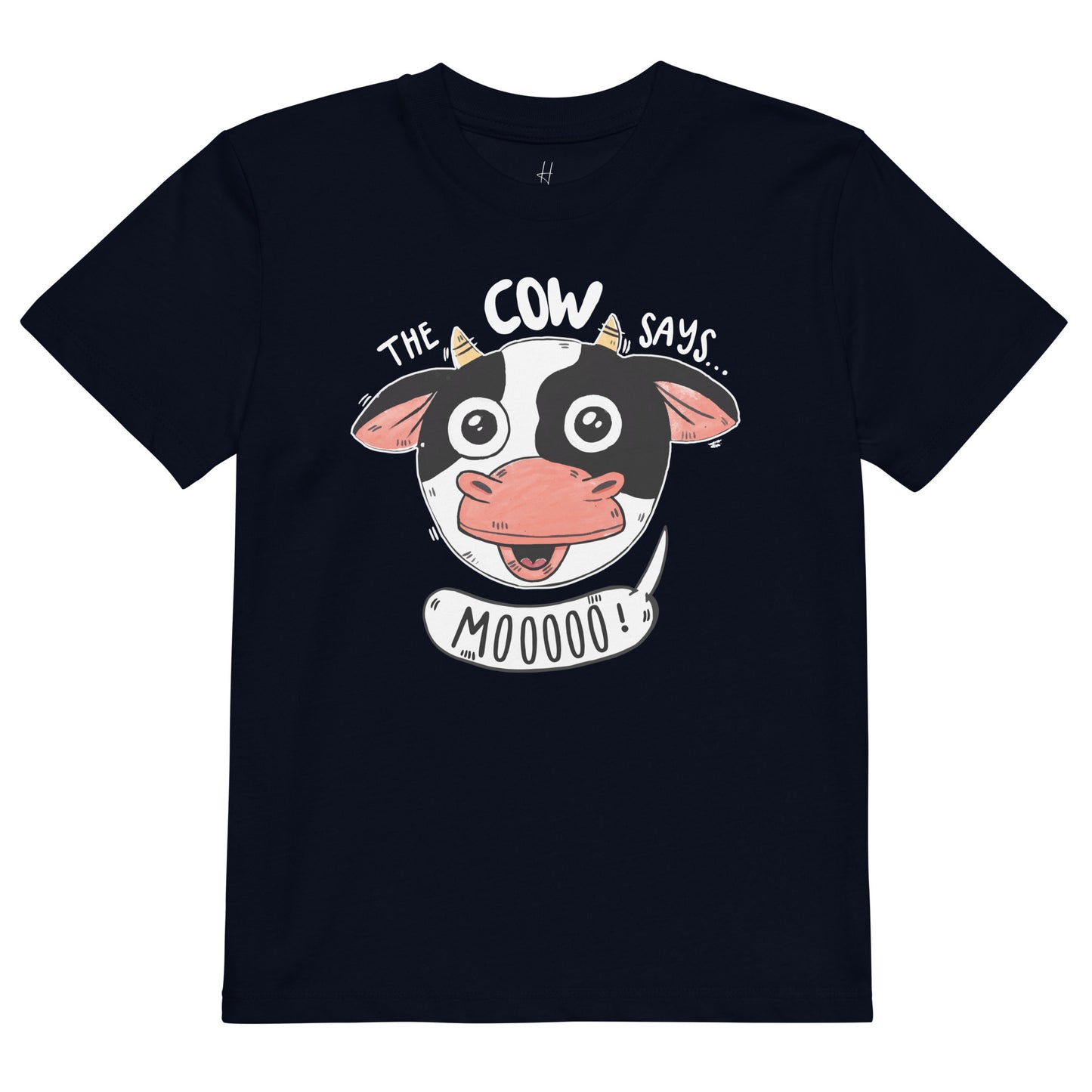 オーガニックコットンのキッズTシャツ - The Cow Says Mooooo