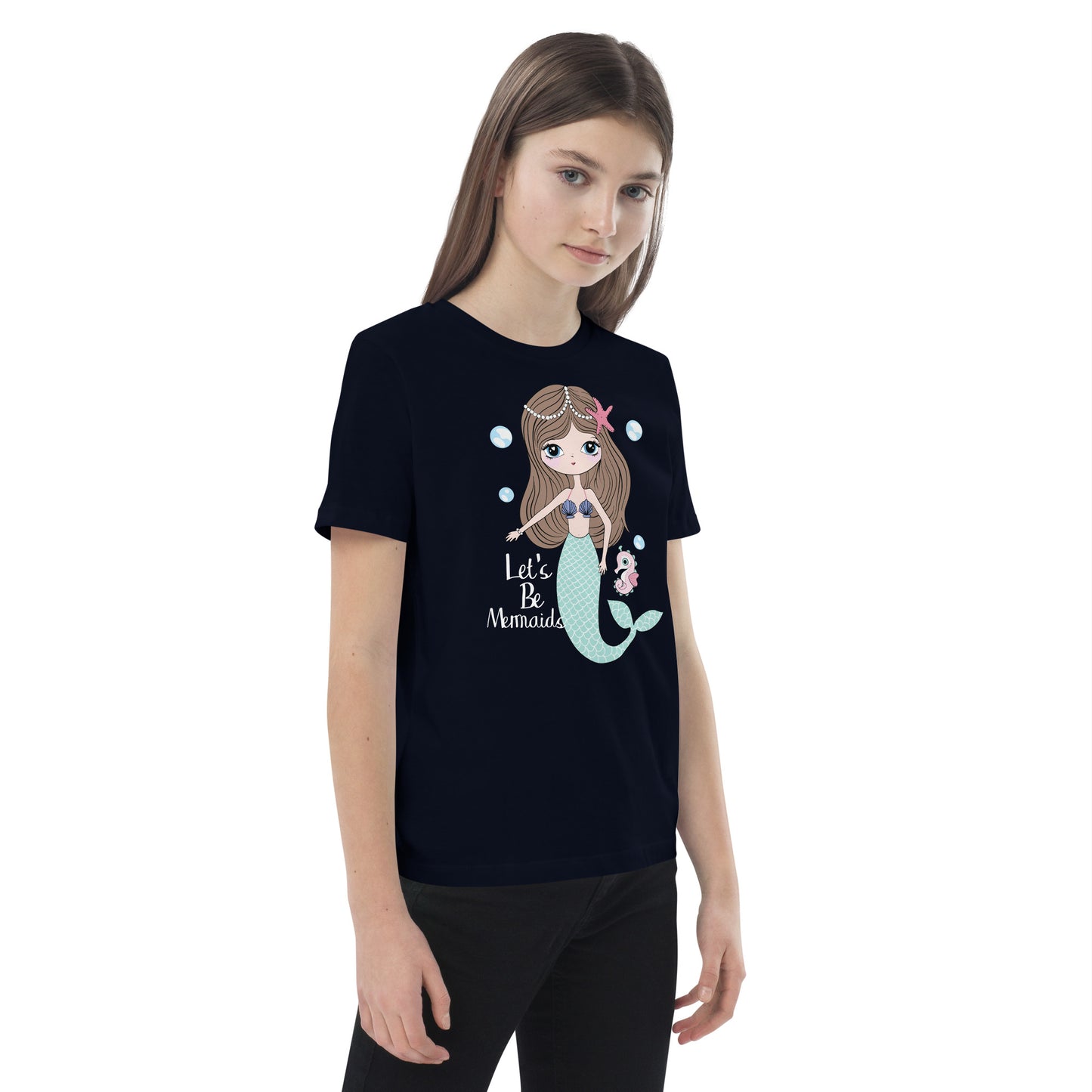 Organic cotton kids t-shirt - Let's be Mermaids