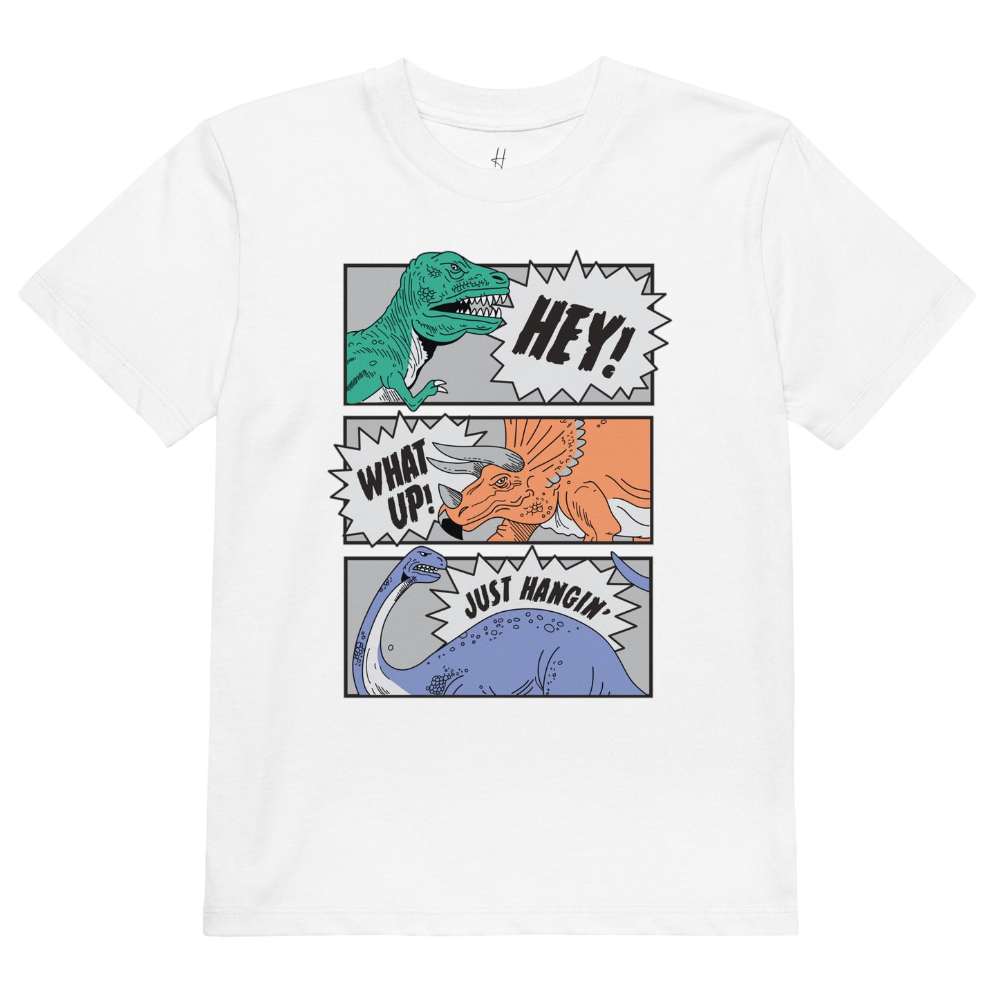オーガニックコットン キッズTシャツ - 恐竜フレンズクラブ