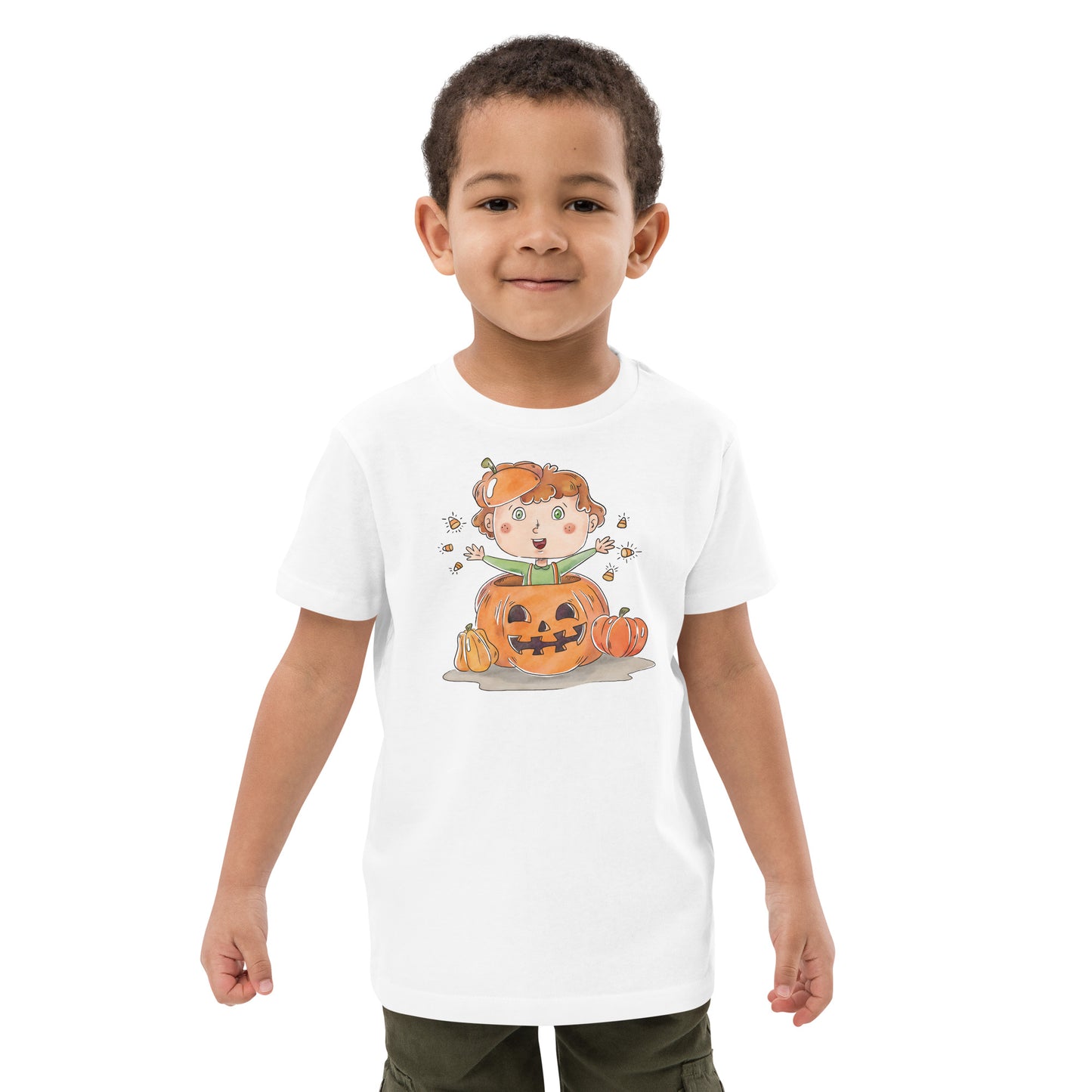 Organic cotton kids t-shirt - Jack in a Pumpkin