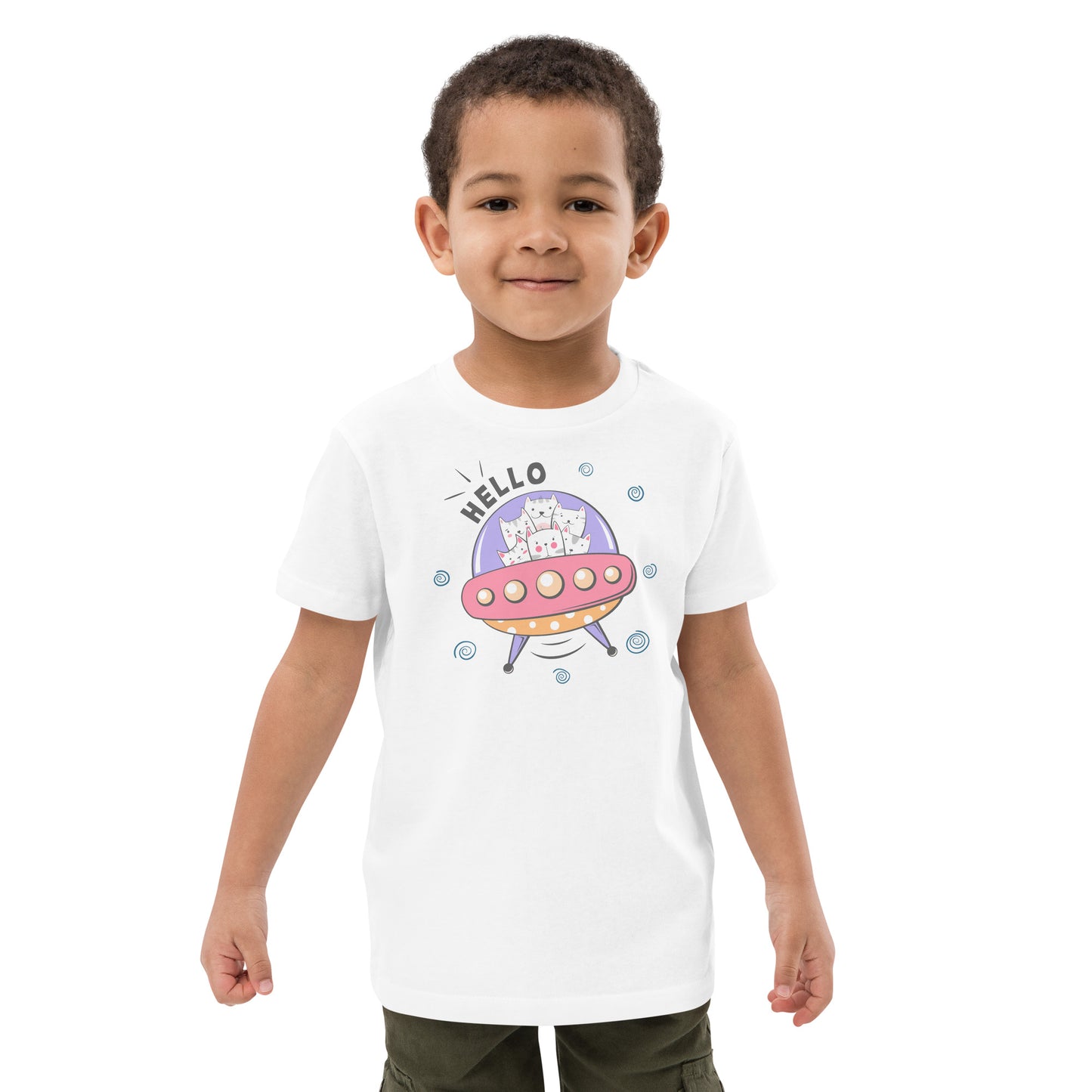 Organic cotton kids t-shirt - Space Cats
