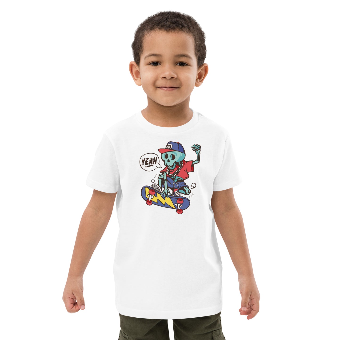 Organic cotton kids t-shirt - Skeleton Skater