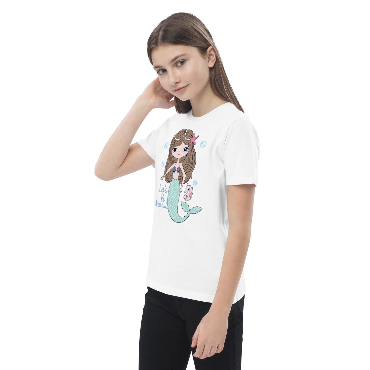 Organic cotton kids t-shirt - Let's be Mermaids