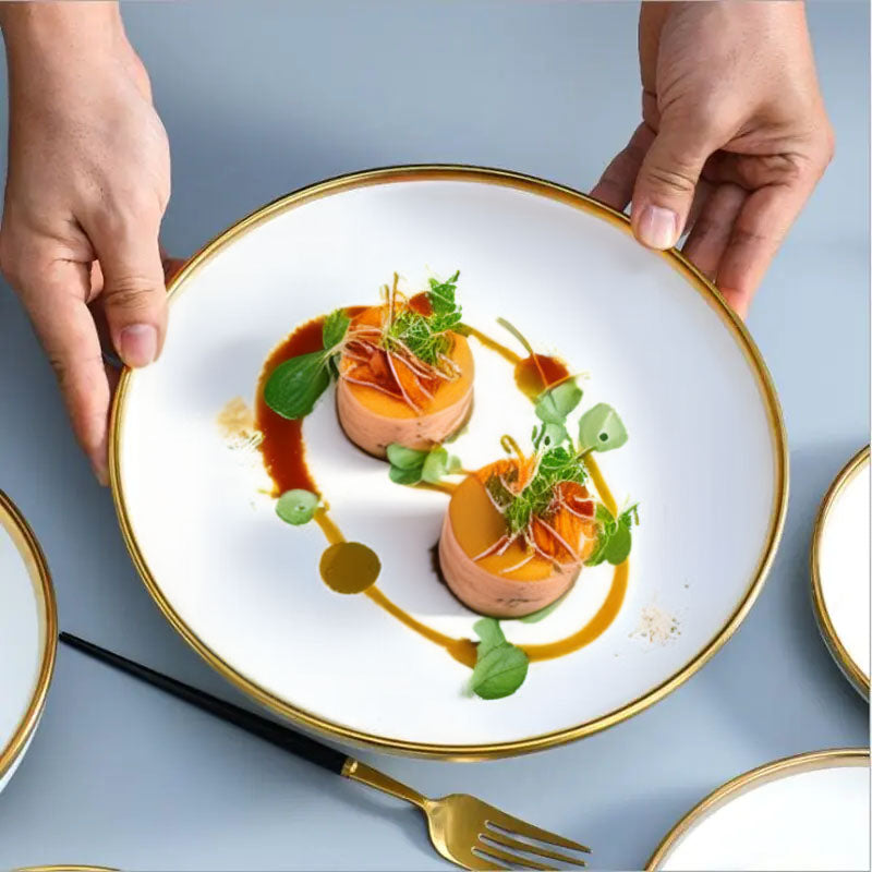Elegant Gilt Rim Ceramic Dinnerware Set