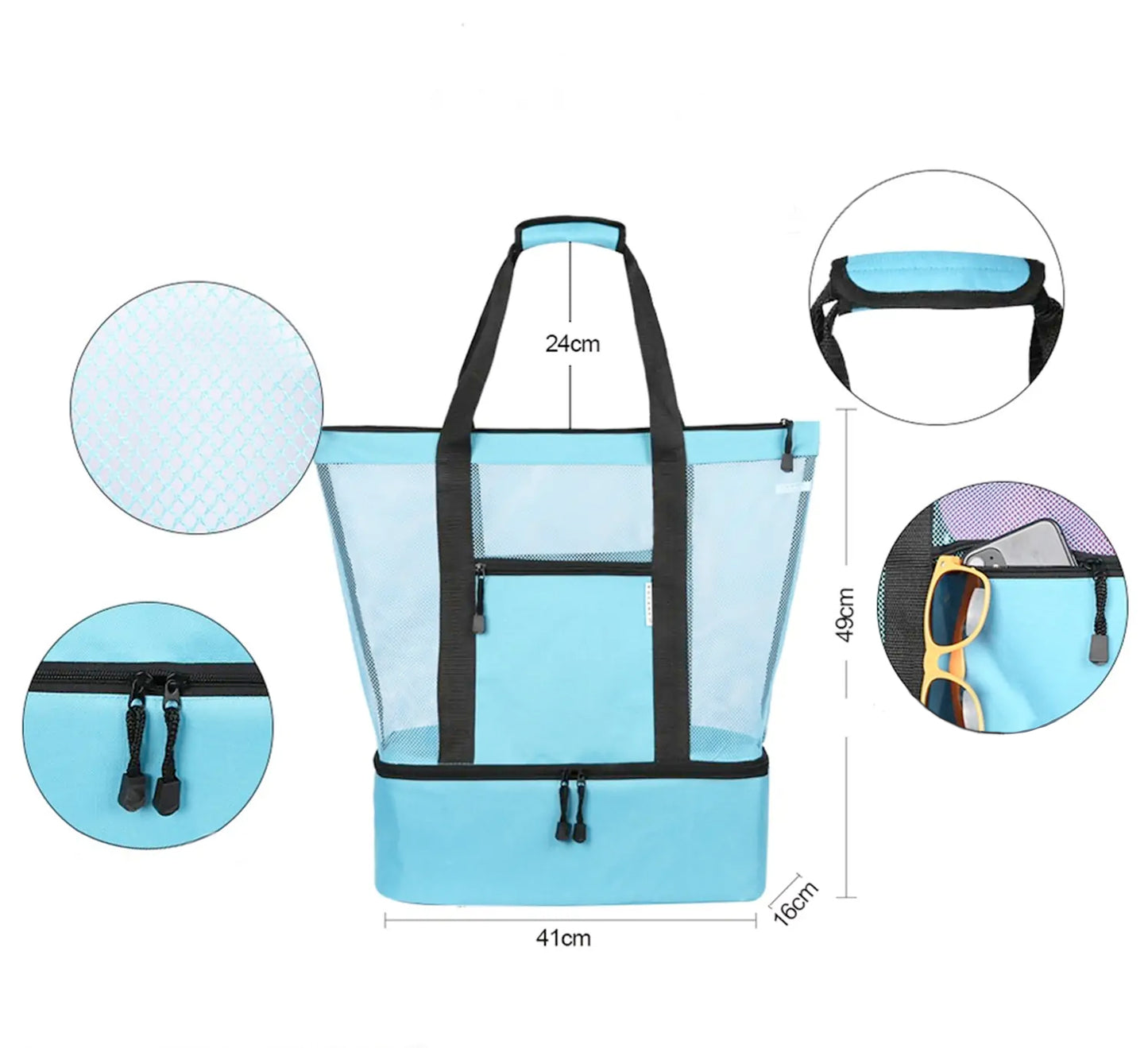 CoolBreeze Mesh Tote Cooler Combo