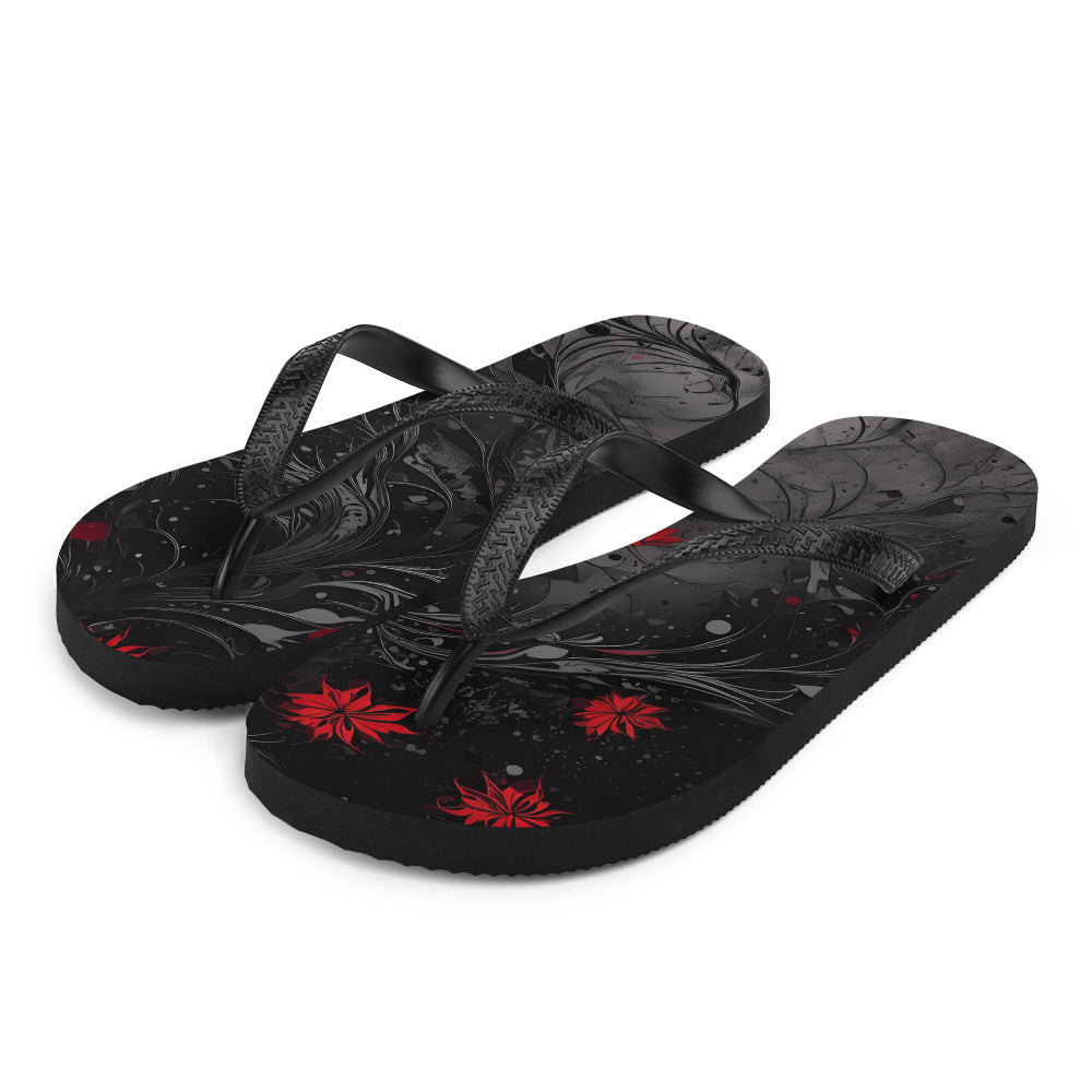 Crimson Shadows Comfort Flip-Flops