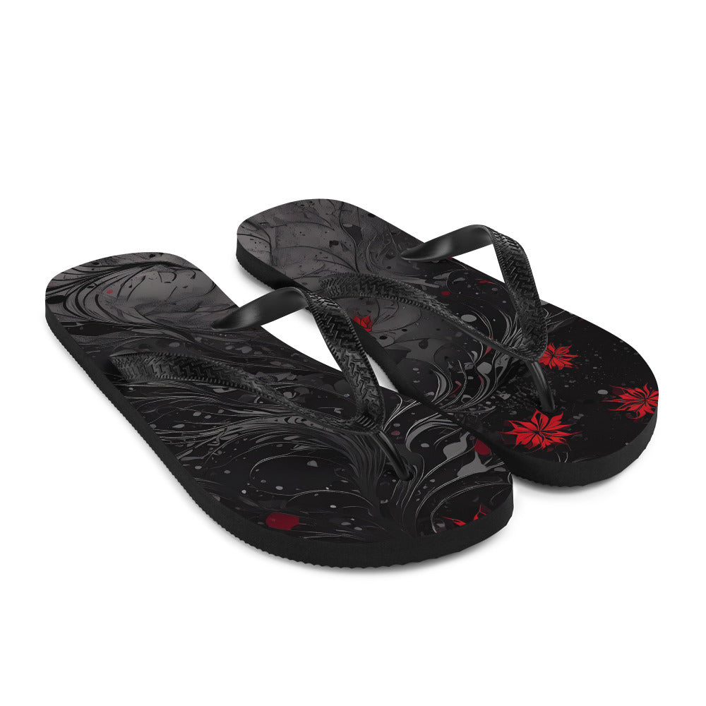 Crimson Shadows Comfort Flip-Flops