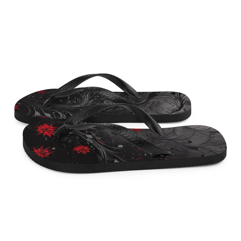 Crimson Shadows Comfort Flip-Flops