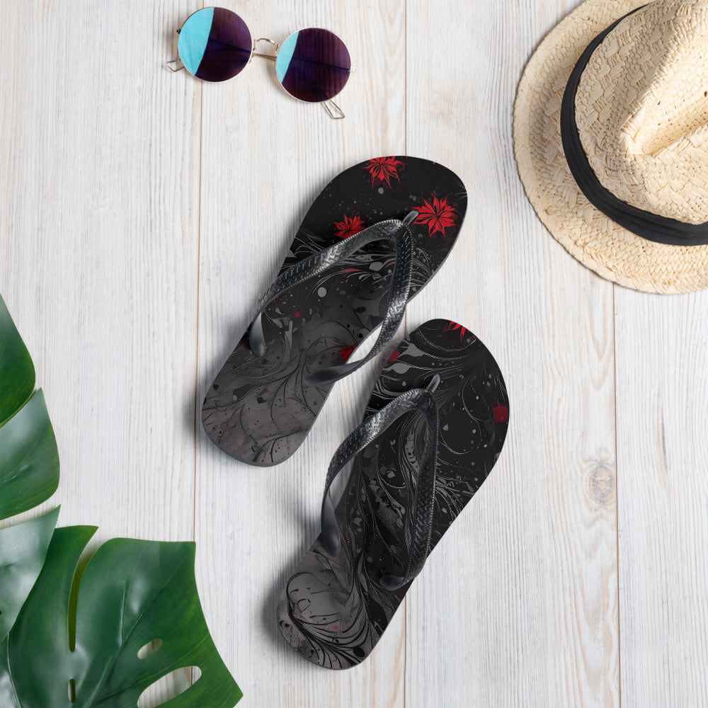 Crimson Shadows Comfort Flip-Flops