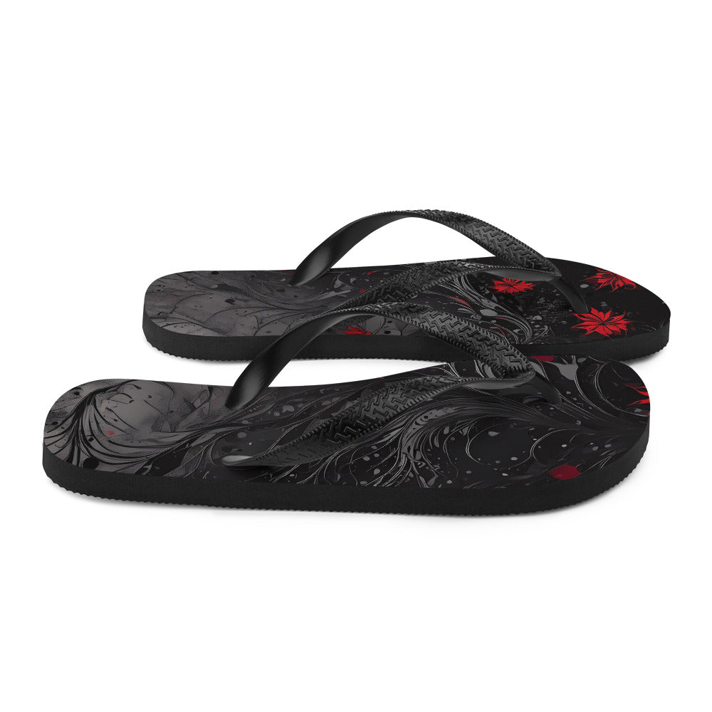 Crimson Shadows Comfort Flip-Flops