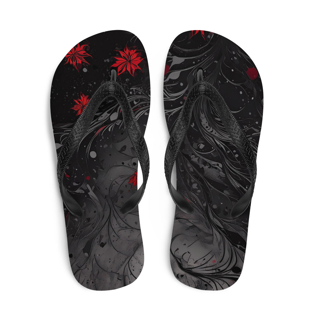 Crimson Shadows Comfort Flip-Flops