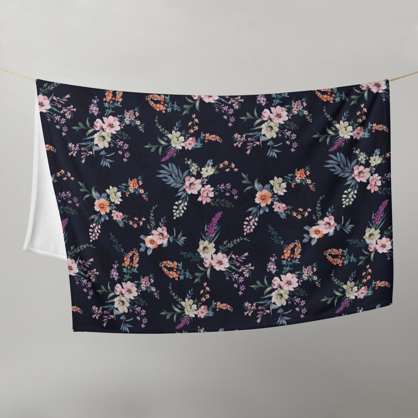 Throw Blanket - Midnight Blooms