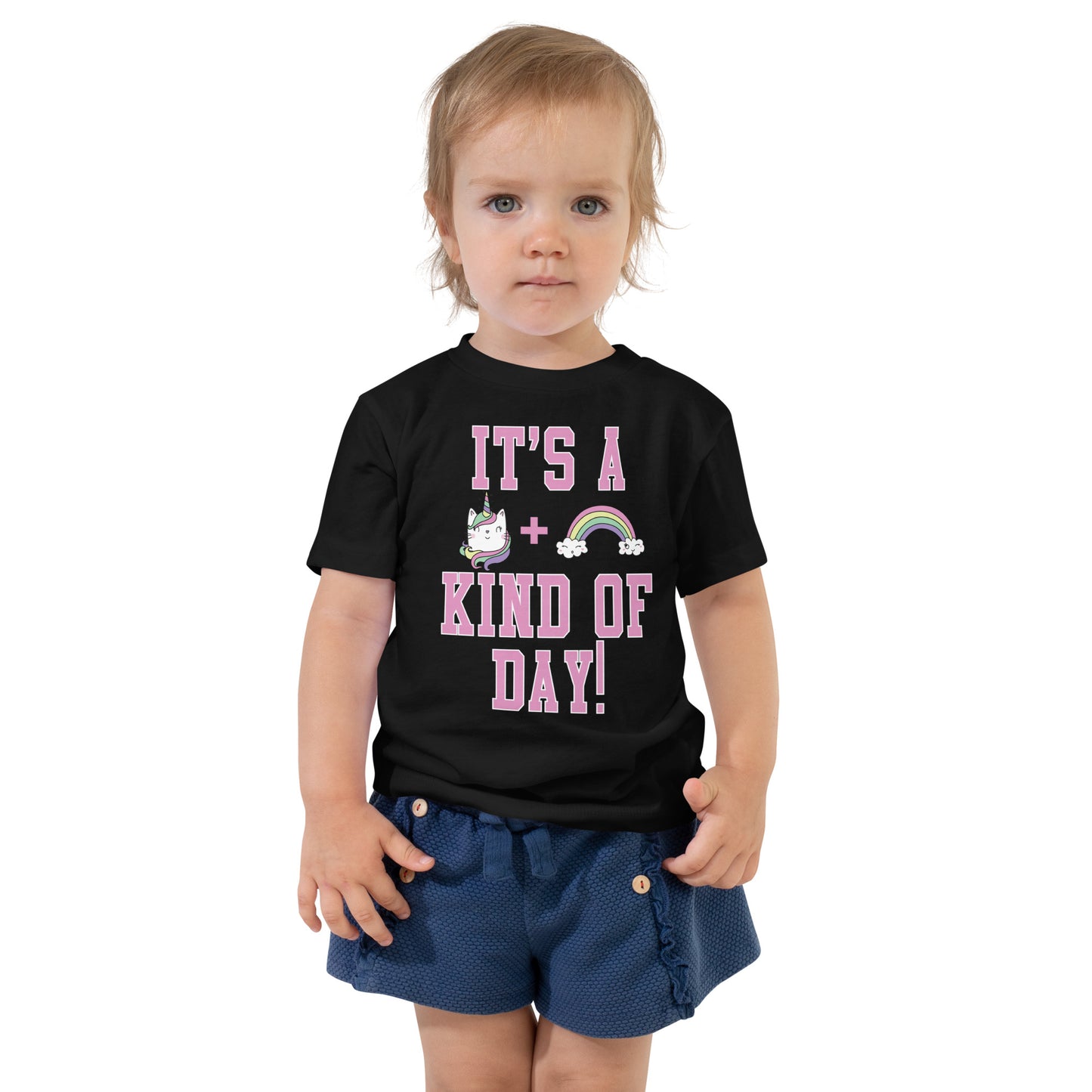 Toddler Short Sleeve Tee - Unicorn Cats & Rainbows