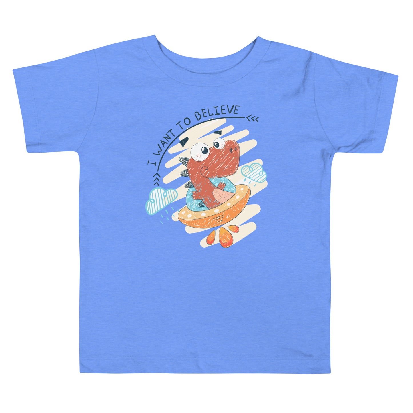 Toddler Short Sleeve Tee - Dino UFO Pilot