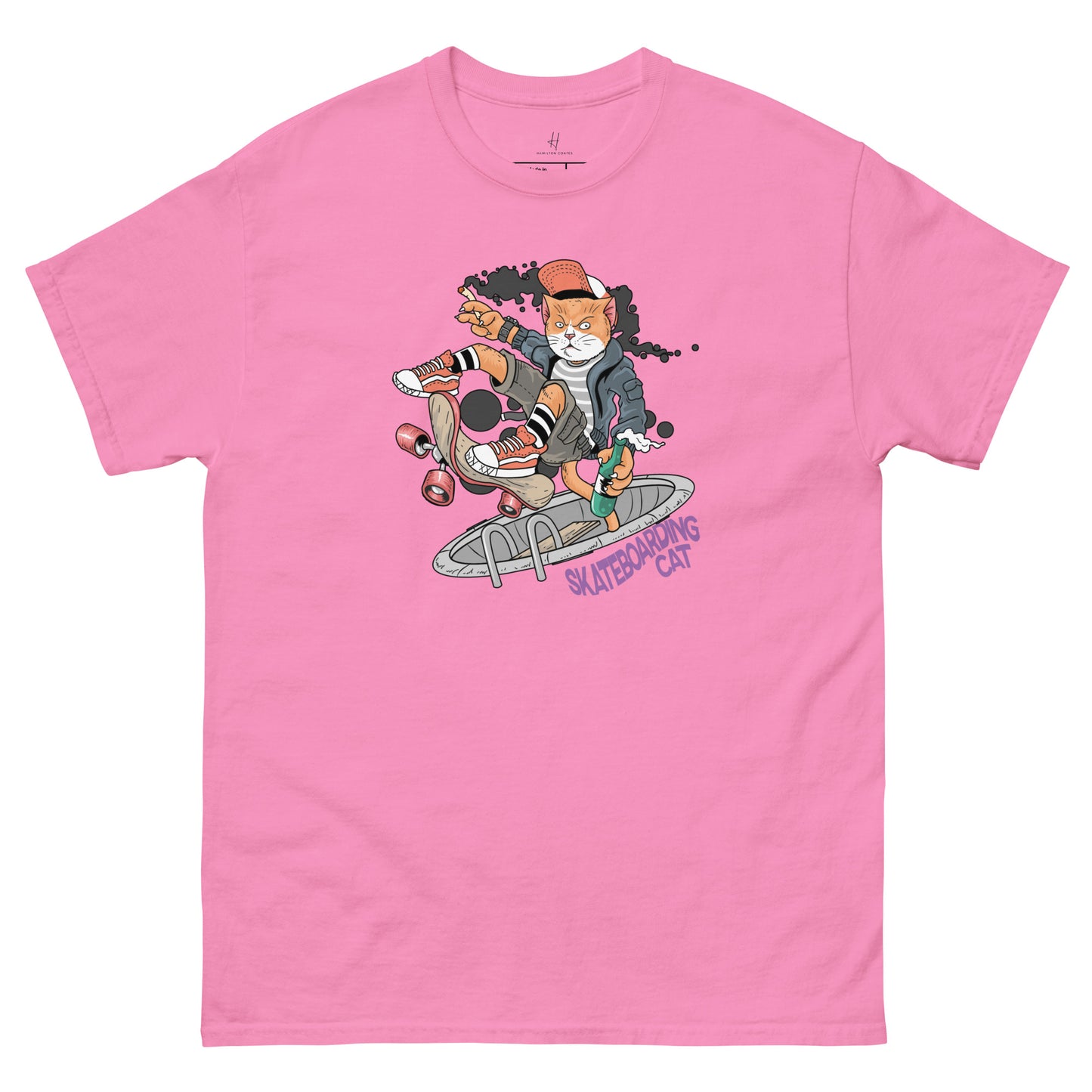 Everyday Comfort Classic Tee - Skateboarding Rebel Cat