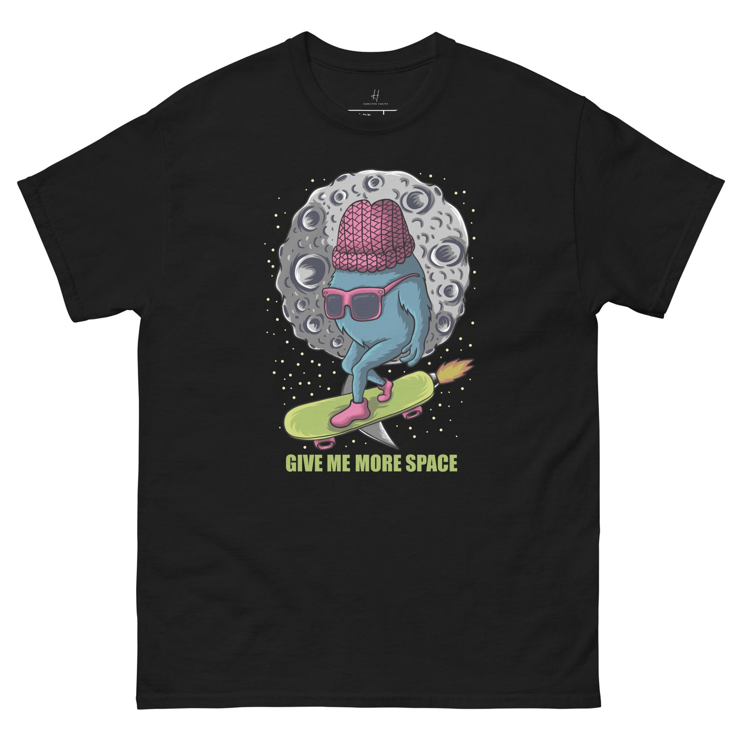 Everyday Comfort Classic Tee - Monster Skateboarding in Space