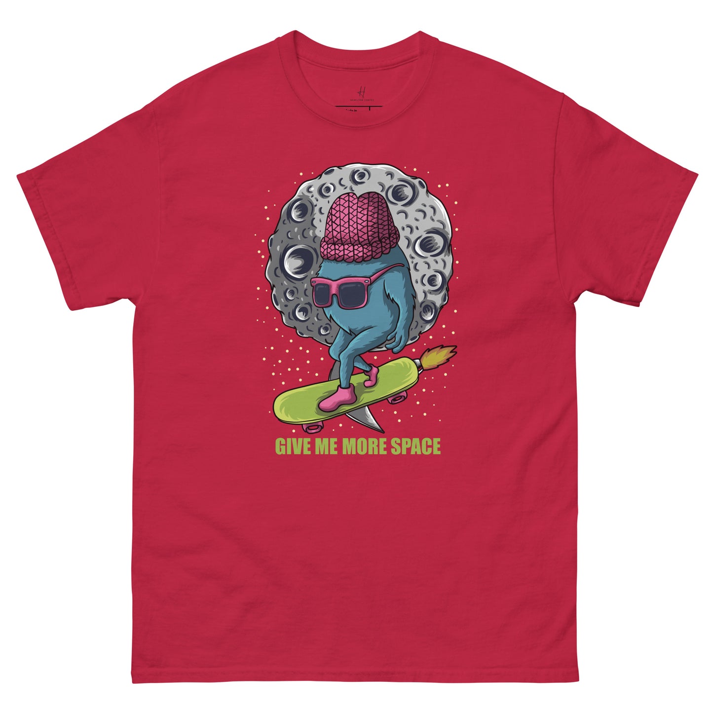 Everyday Comfort Classic Tee - Monster Skateboarding in Space