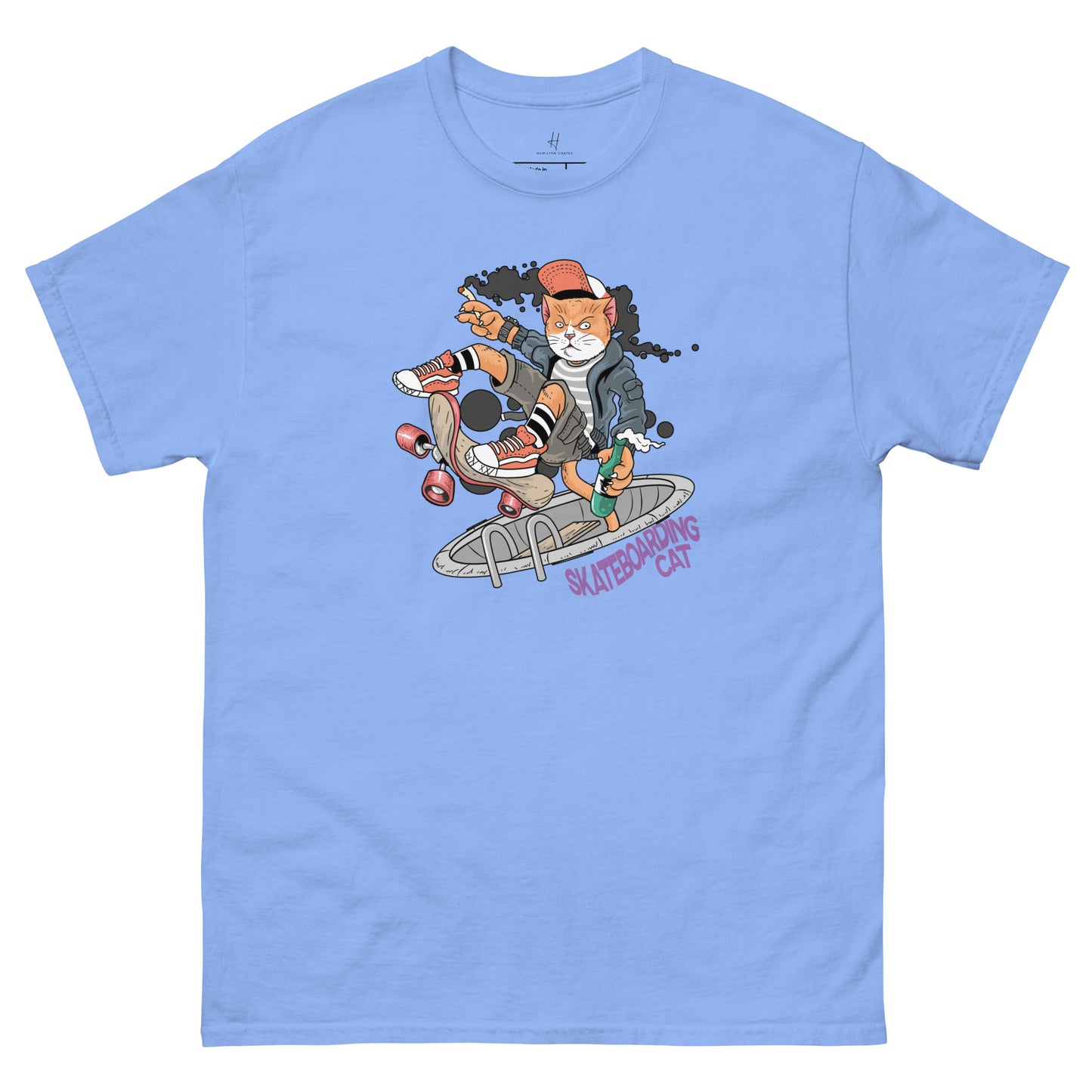 Everyday Comfort Classic Tee - Skateboarding Rebel Cat