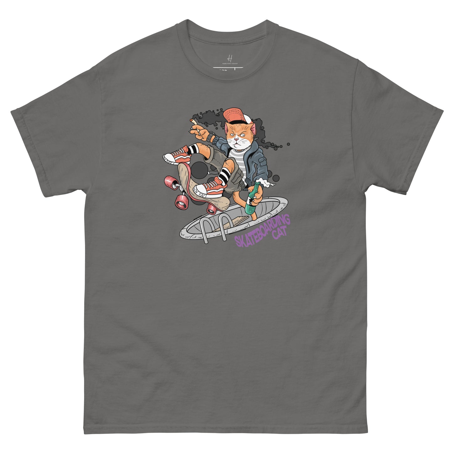 Everyday Comfort Classic Tee - Skateboarding Rebel Cat
