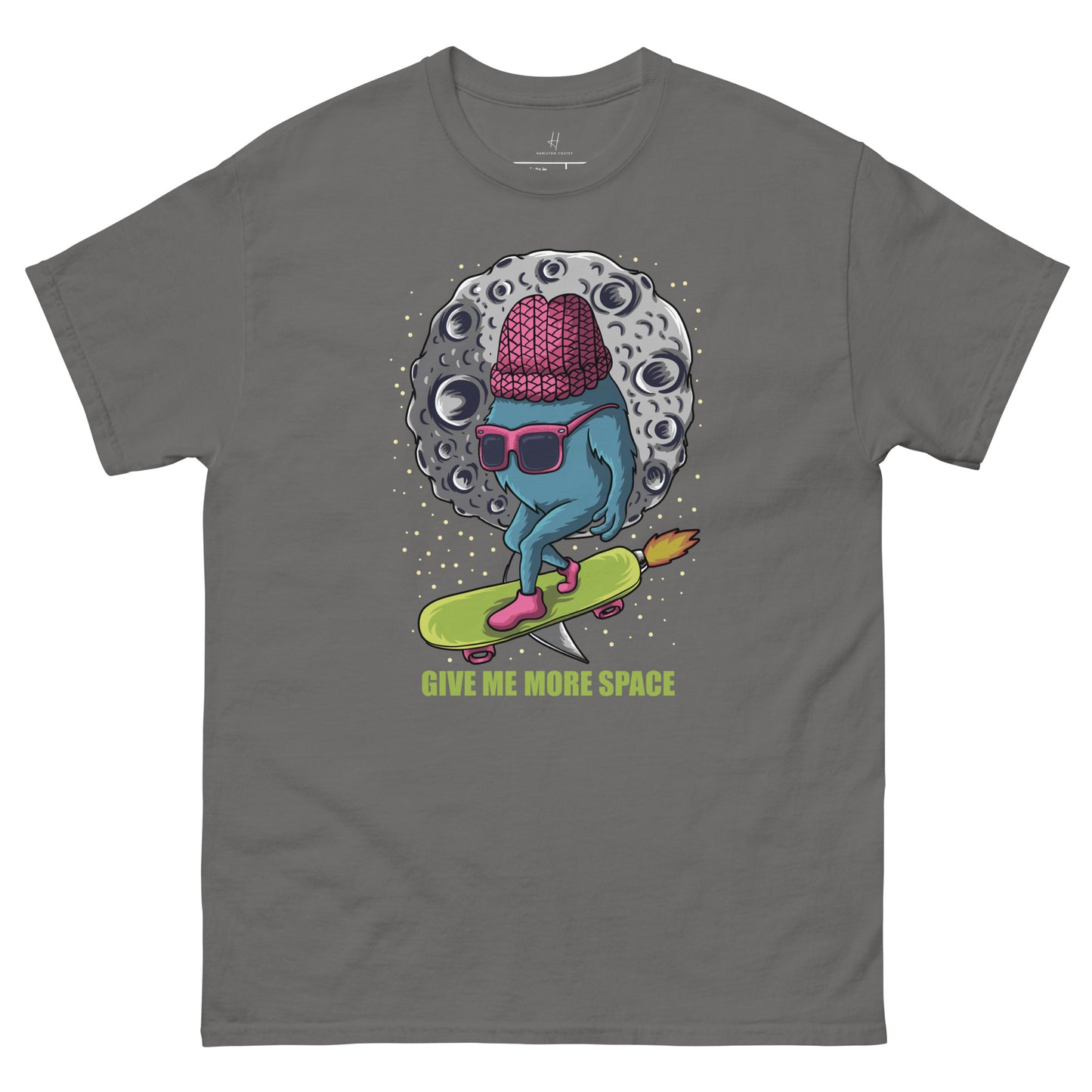 Everyday Comfort Classic Tee - Monster Skateboarding in Space
