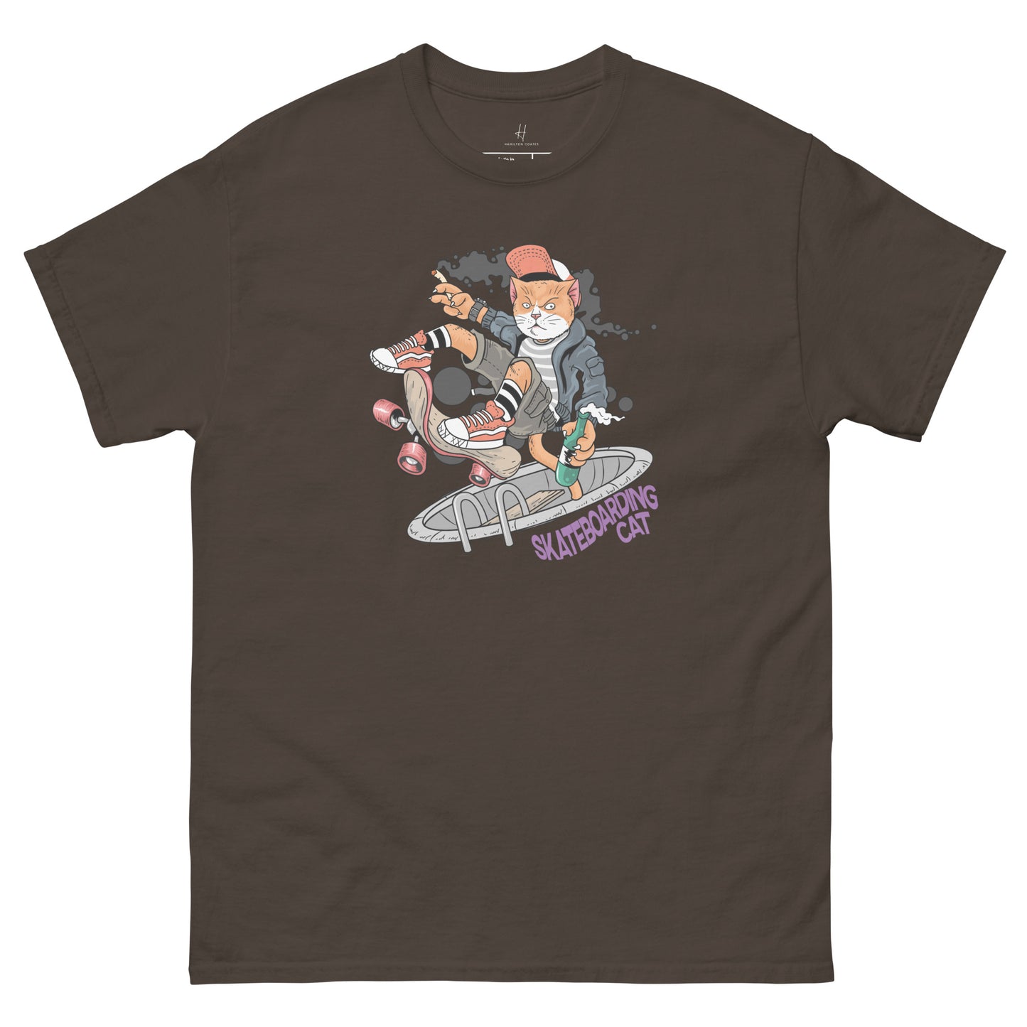 Everyday Comfort Classic Tee - Skateboarding Rebel Cat