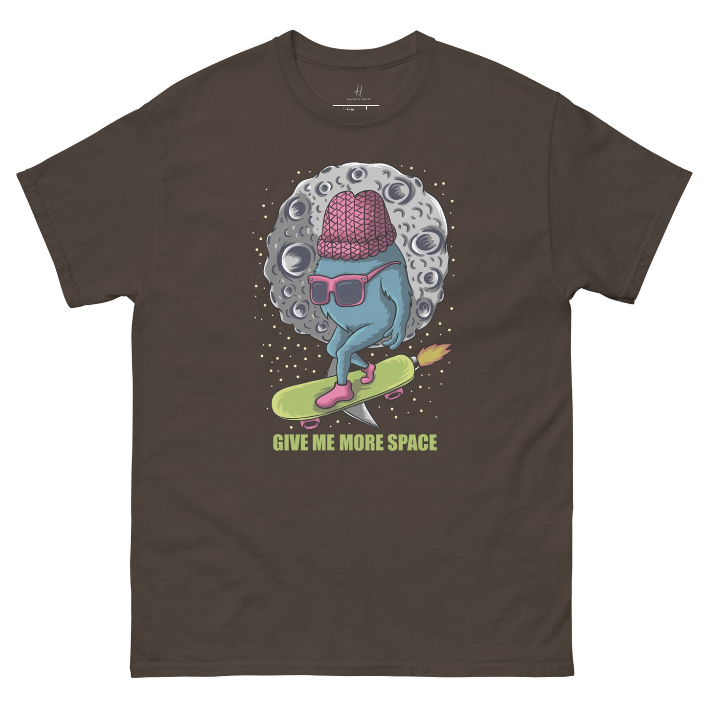 Everyday Comfort Classic Tee - Monster Skateboarding in Space