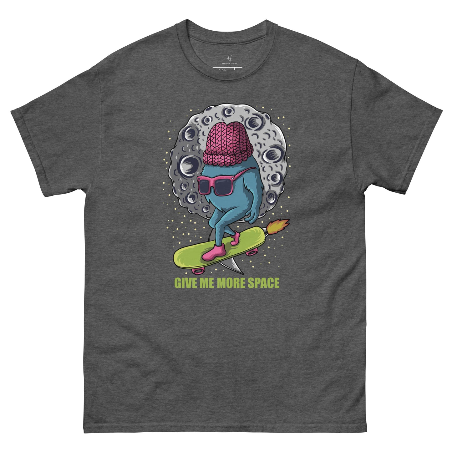 Everyday Comfort Classic Tee - Monster Skateboarding in Space