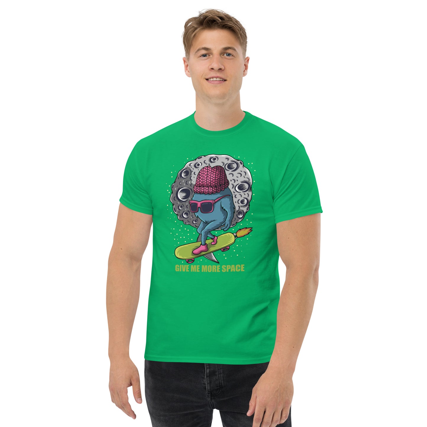 Everyday Comfort Classic Tee - Monster Skateboarding in Space