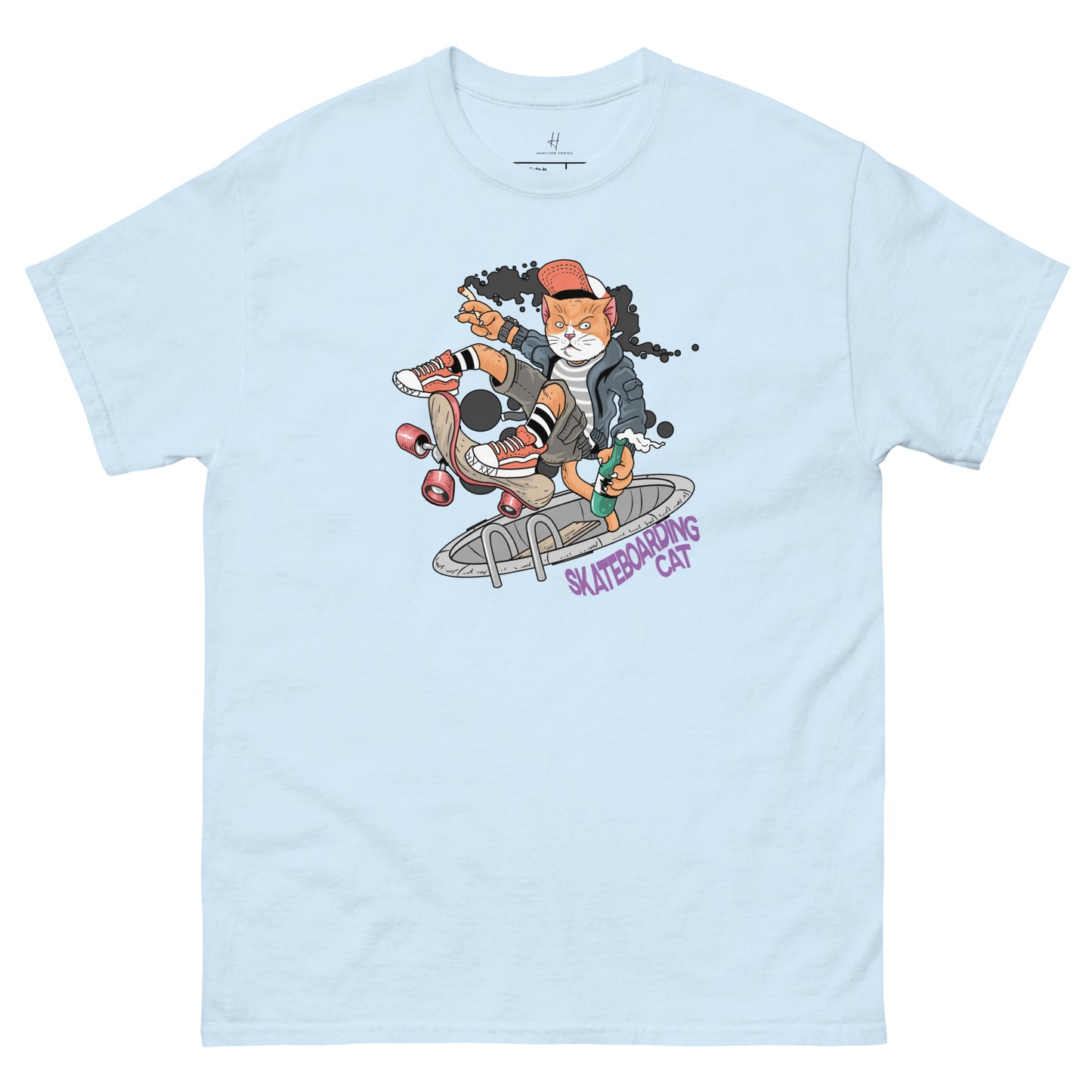Everyday Comfort Classic Tee - Skateboarding Rebel Cat