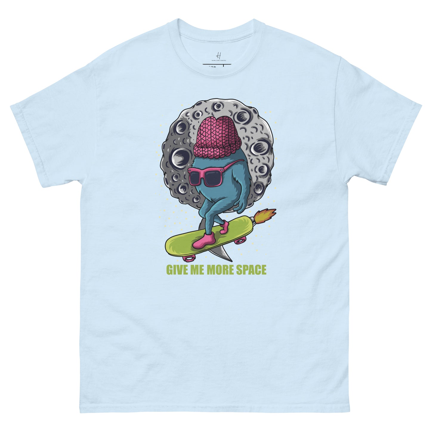 Everyday Comfort Classic Tee - Monster Skateboarding in Space