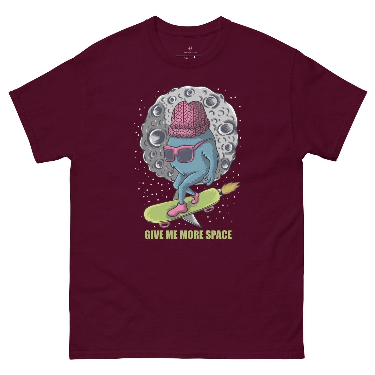 Everyday Comfort Classic Tee - Monster Skateboarding in Space