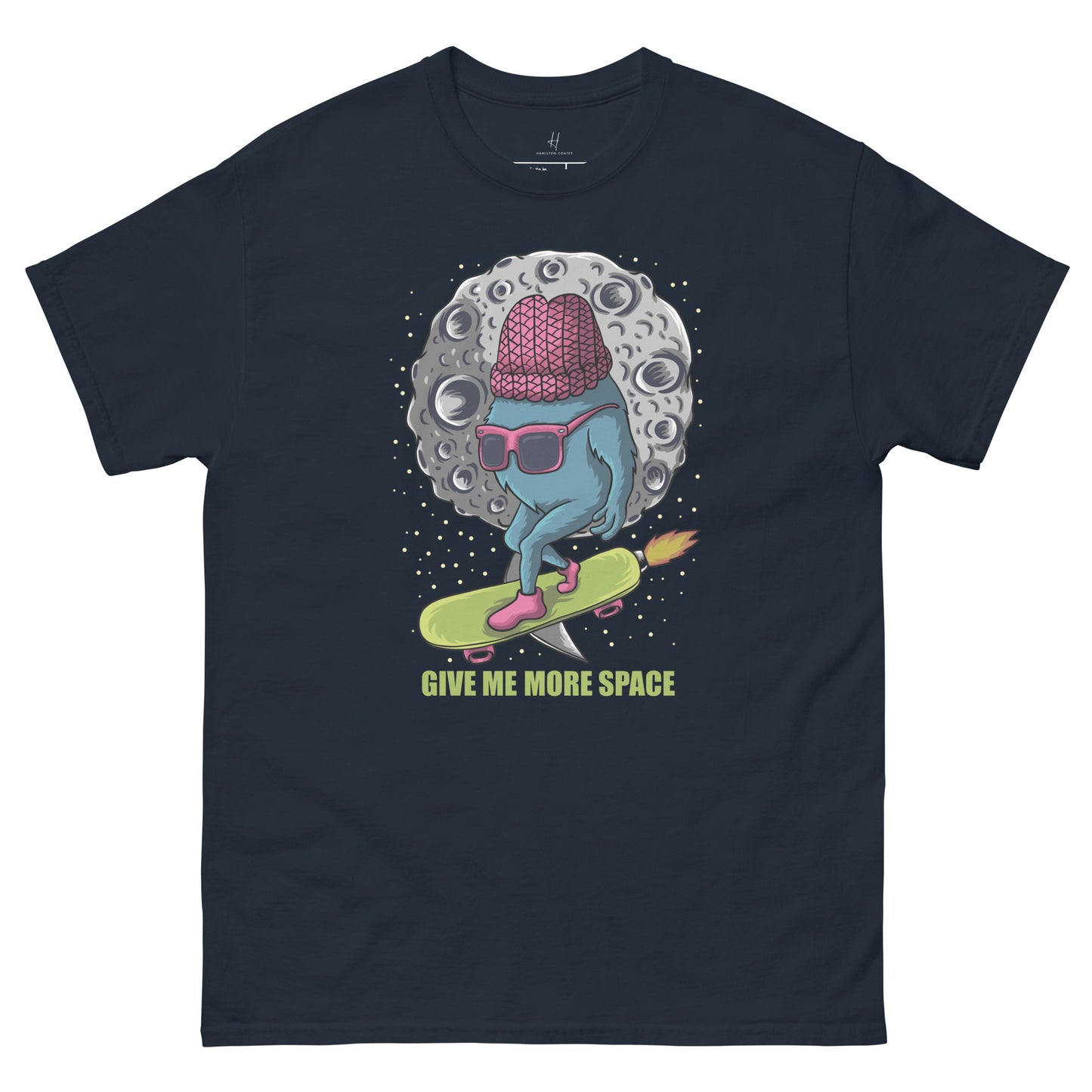 Everyday Comfort Classic Tee - Monster Skateboarding in Space